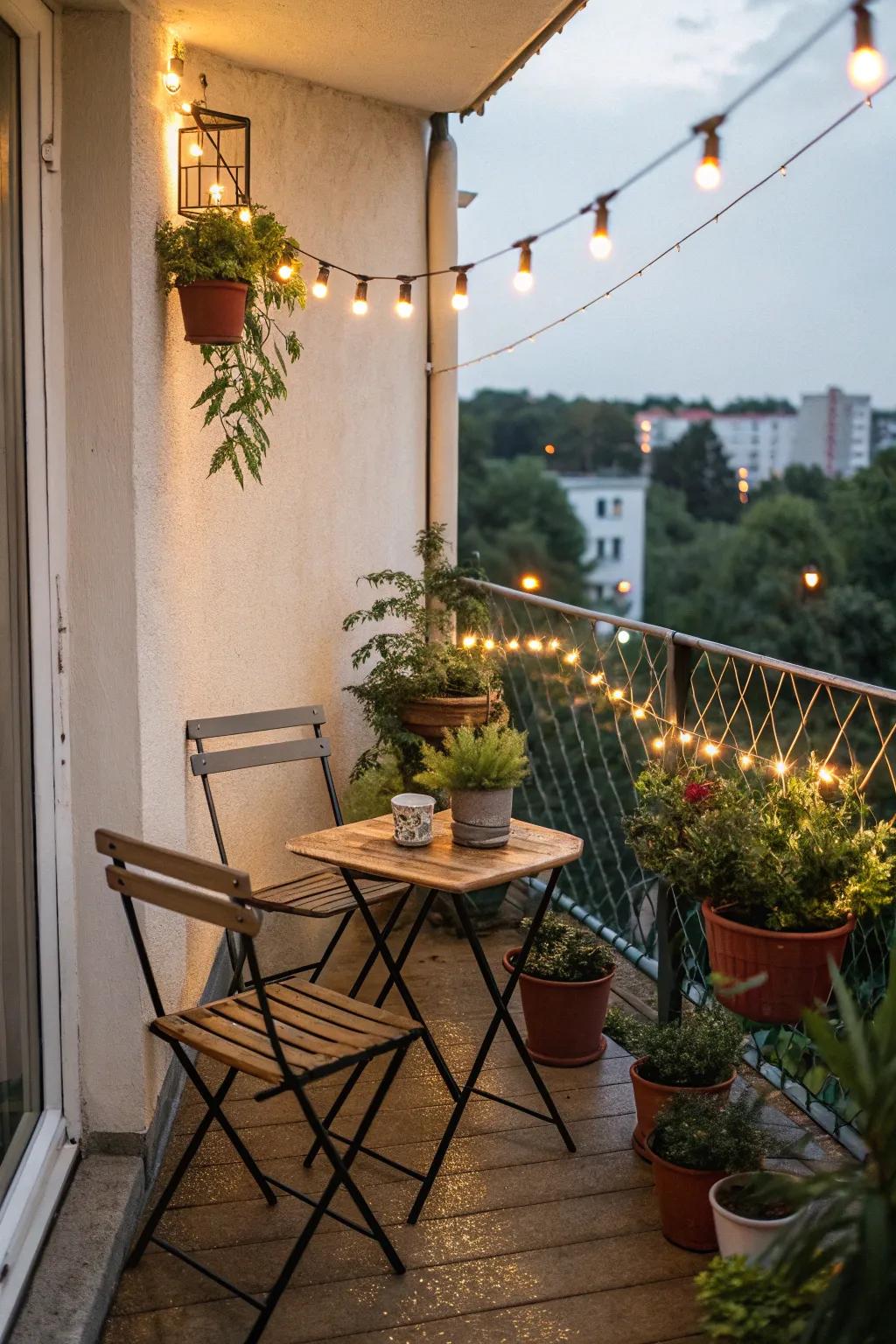 Foldable furniture is perfect for saving space on small patios.