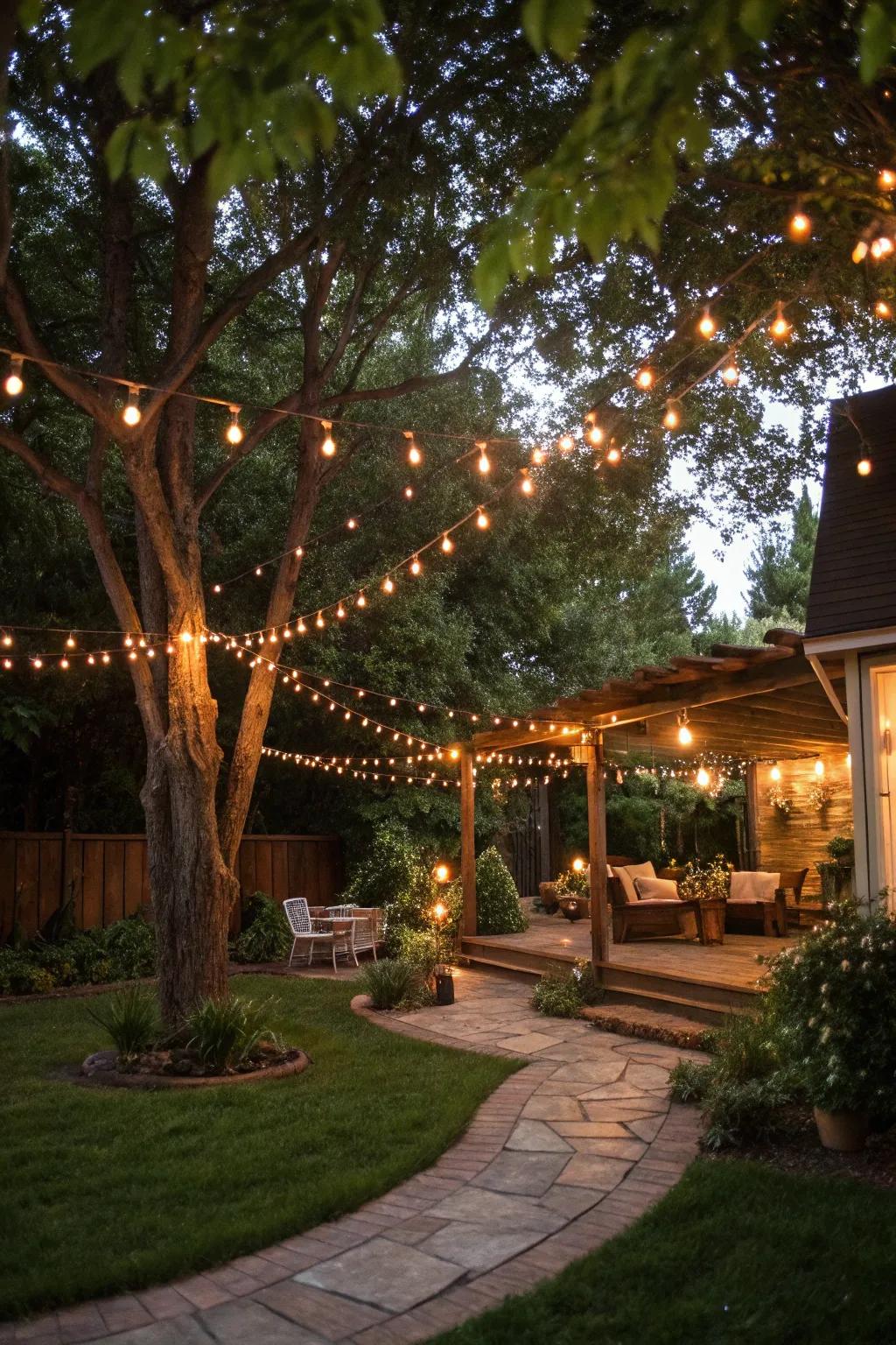 Beaded illuminations impart an enchanting feel to any garden celebration.