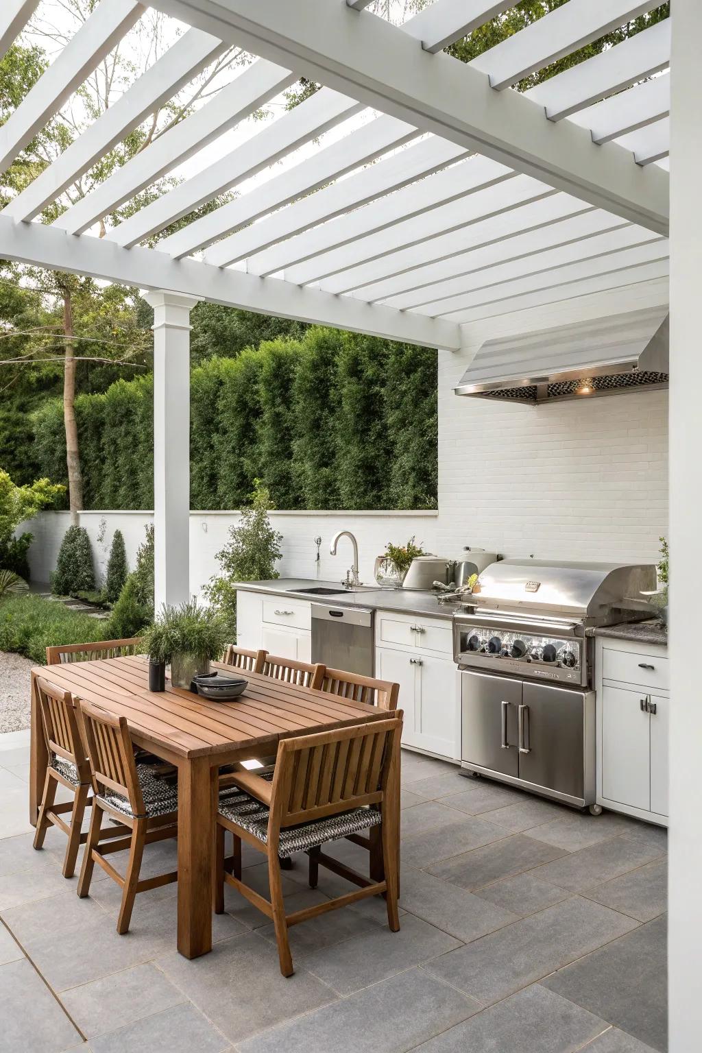 Achieve a fluid connection between indoor and outdoor cooking with a thoughtfully designed culinary space.