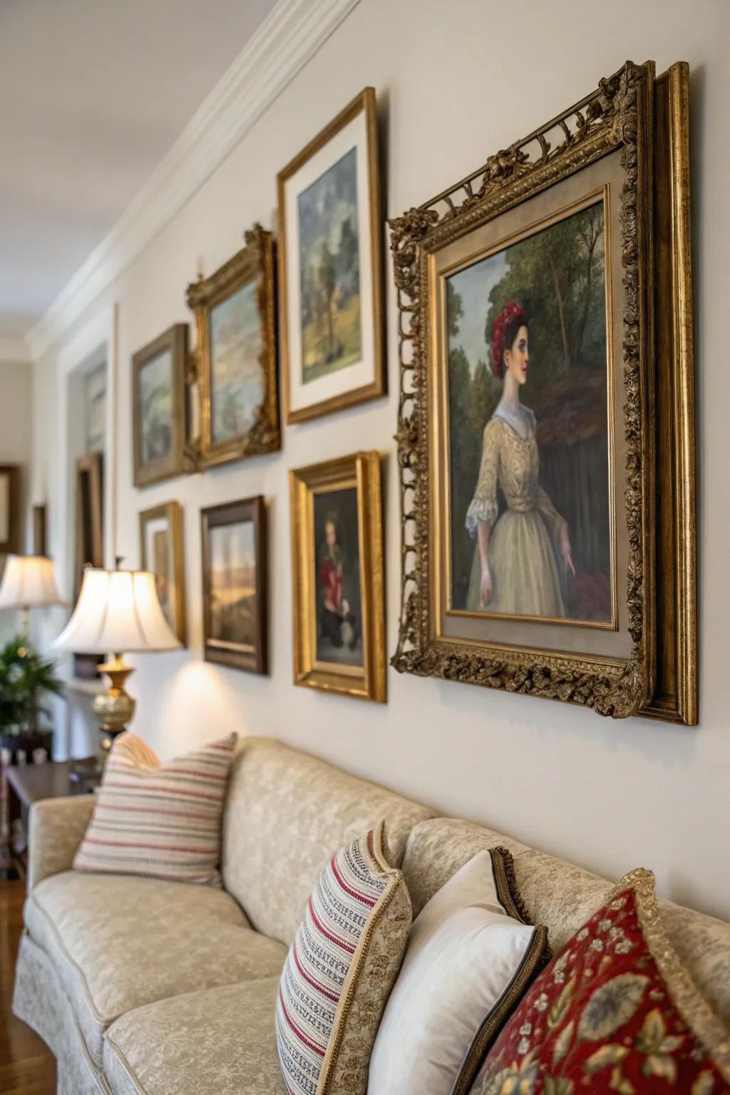 Historic artworks imbue spaces with sophistication and stories from the past.