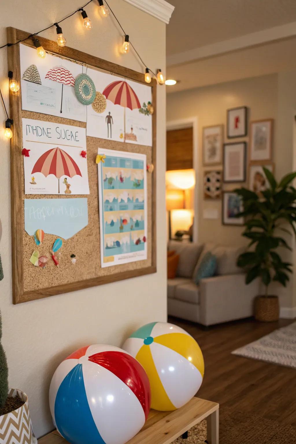 Bring the beach to you with a sunny beach-themed bulletin board.