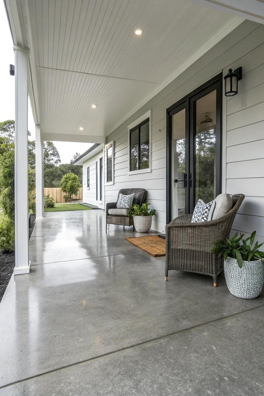 A sleek finish for a contemporary front porch.