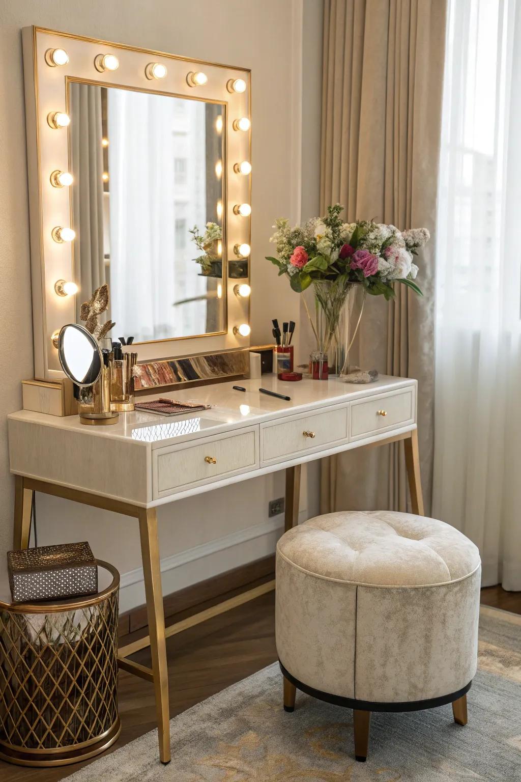 A vanity table is where beauty meets convenience.