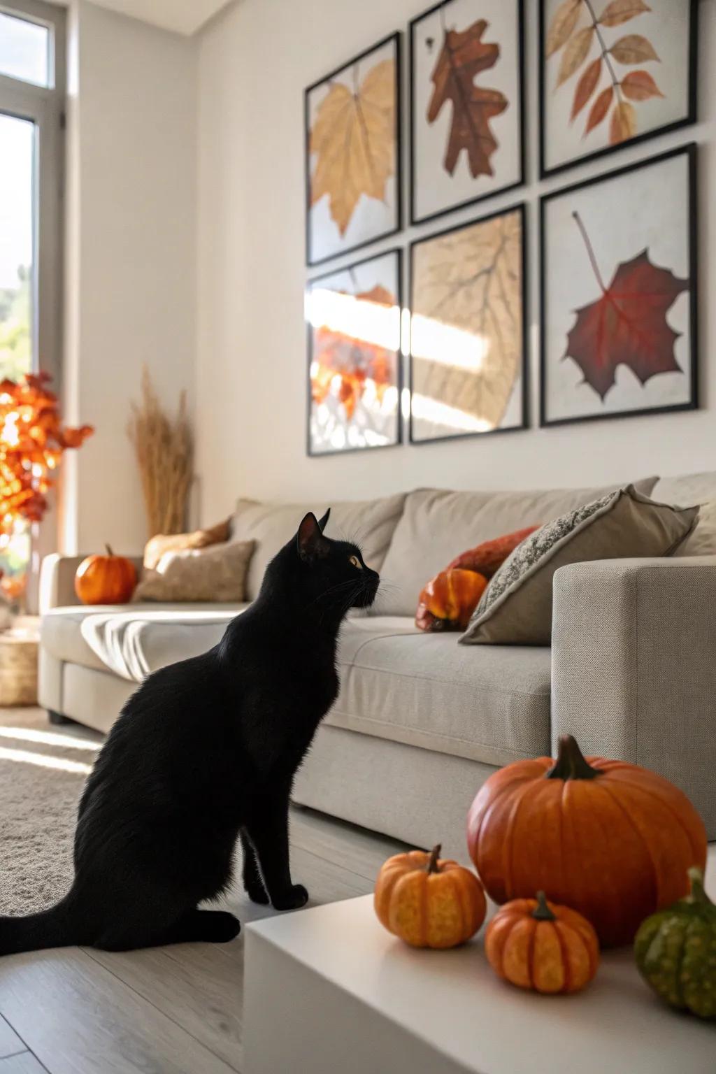 Framed black cat silhouettes add mystery to your decor