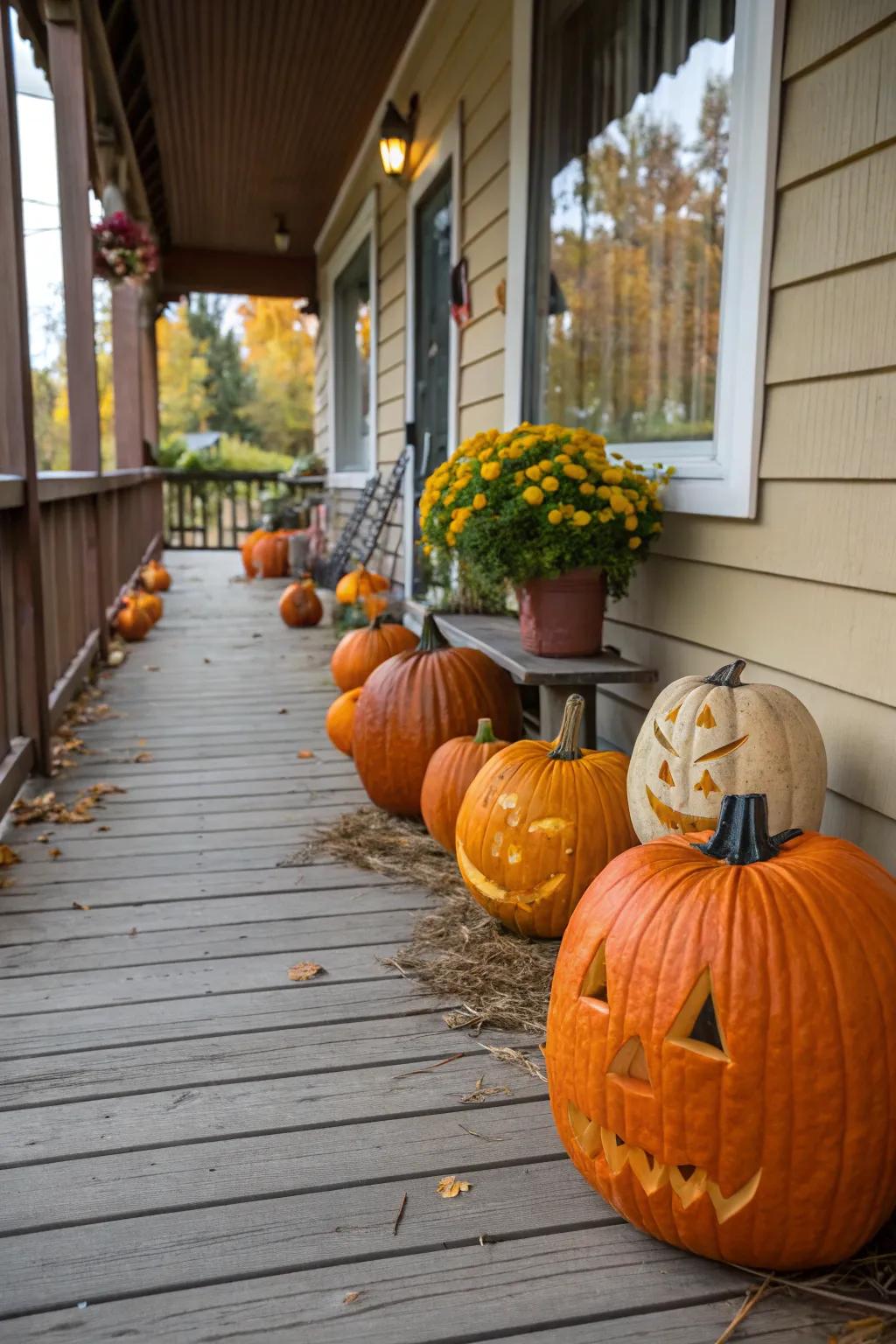 A charming pumpkin parade showcasing autumn's bounty.