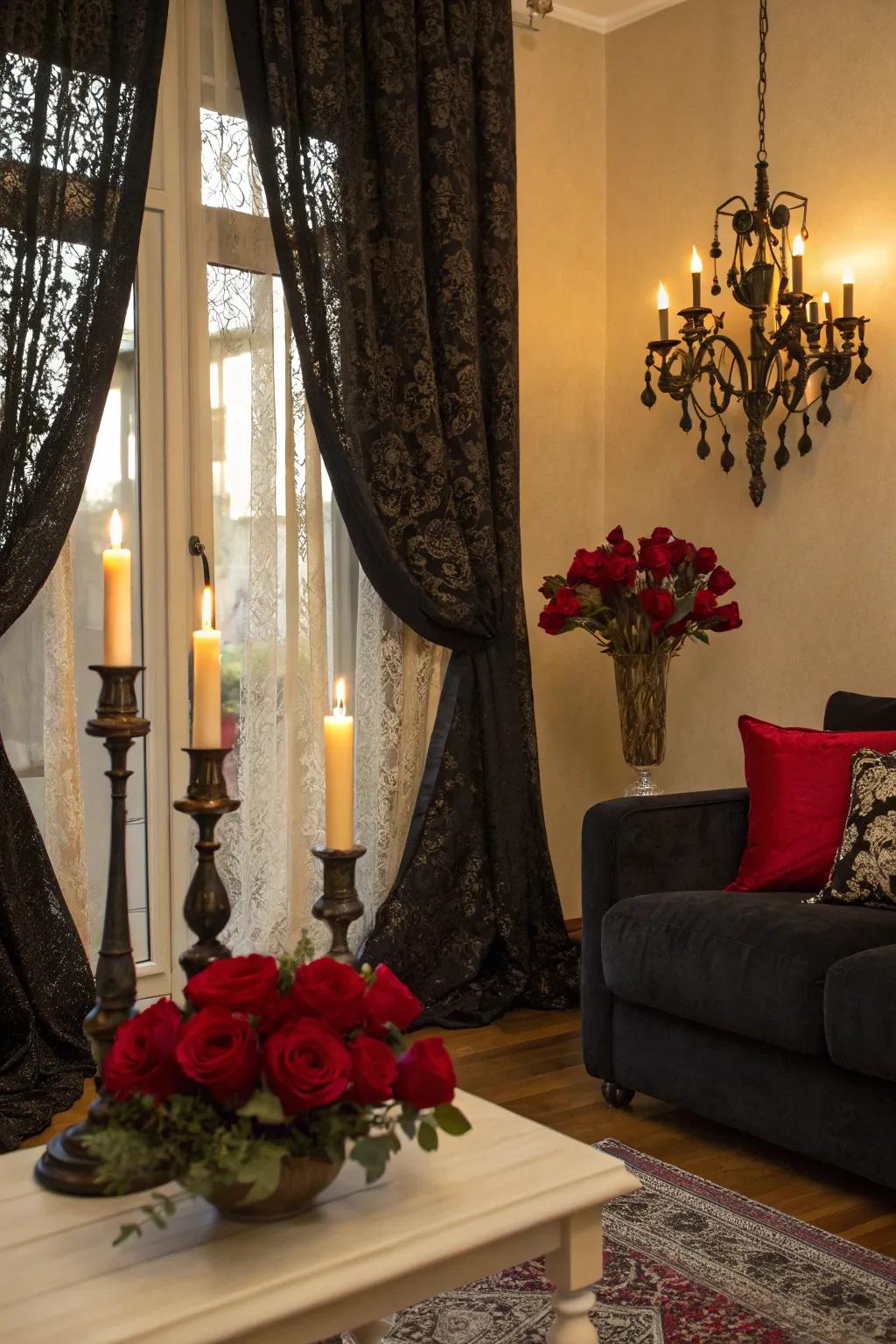 Transform your space with Gothic elegance for a sophisticated Halloween look.