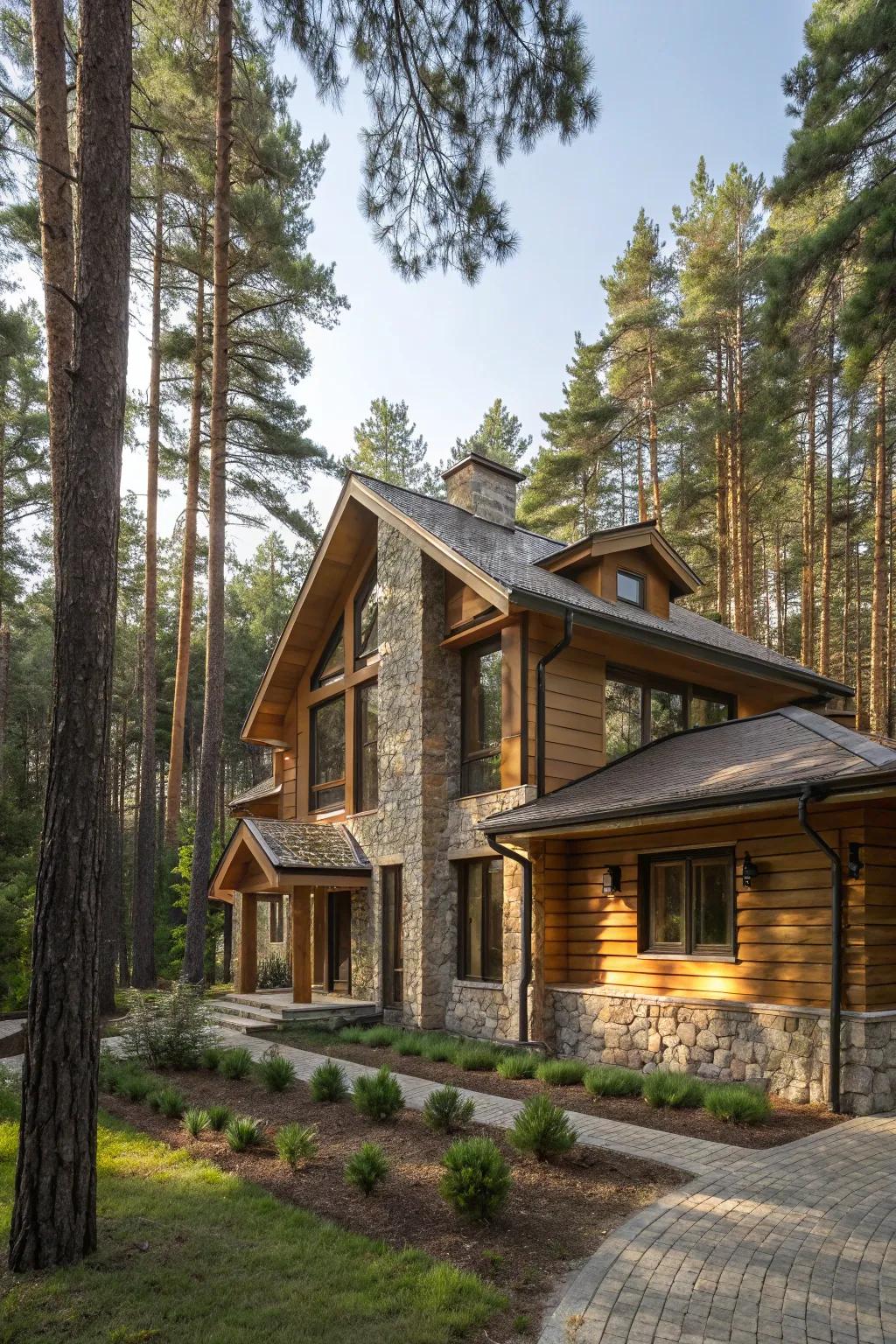 A house that blurs the lines between the built environment and the forest.