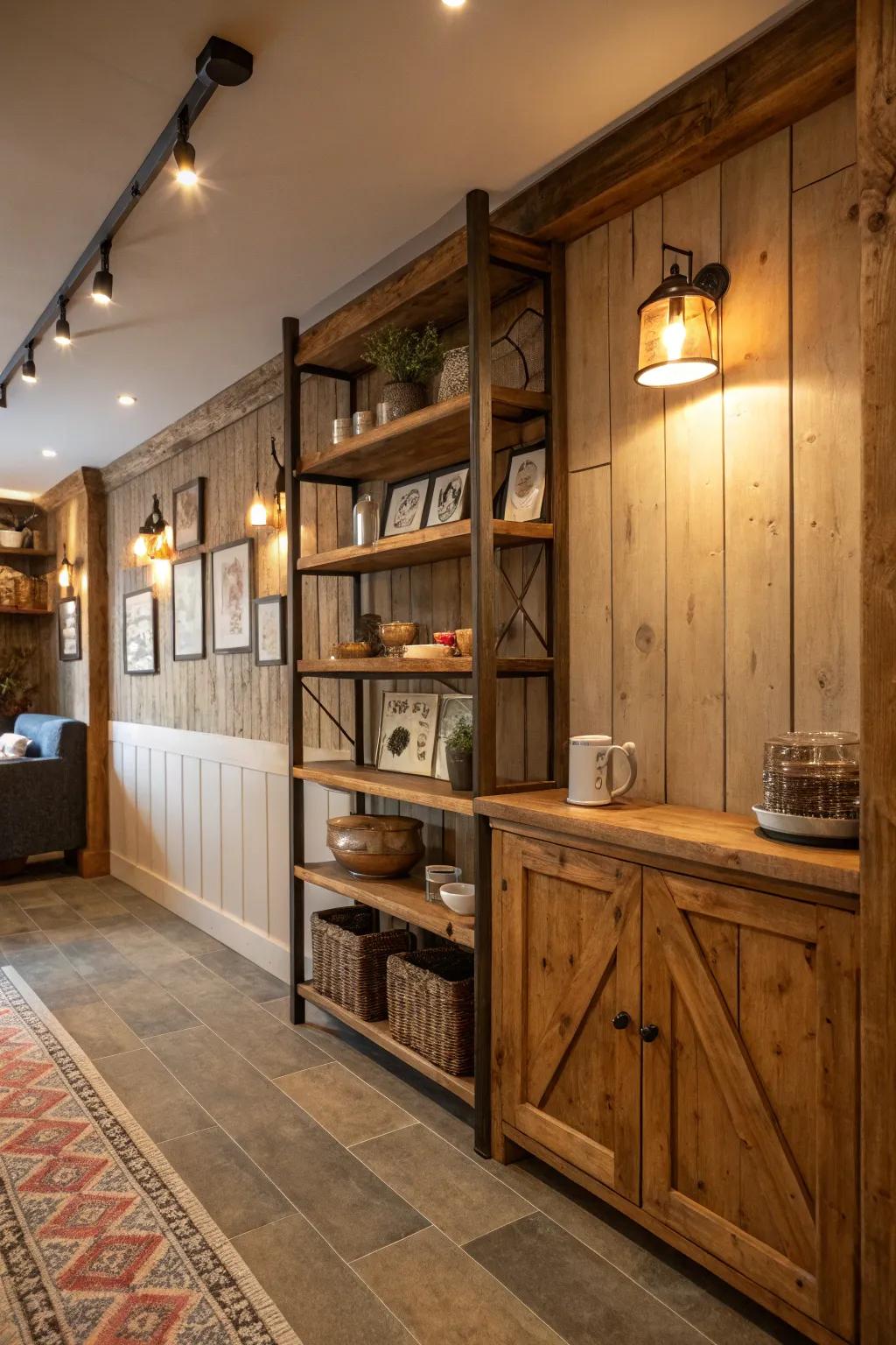 Incorporate salvaged wood to imbue your hunting space with rustic allure.
