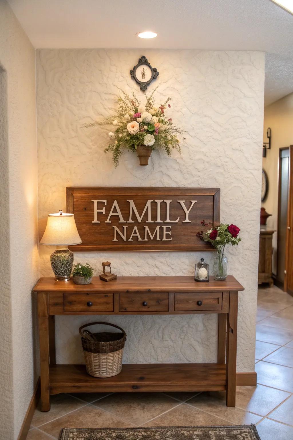 Extend a warm greeting with a custom family name display.
