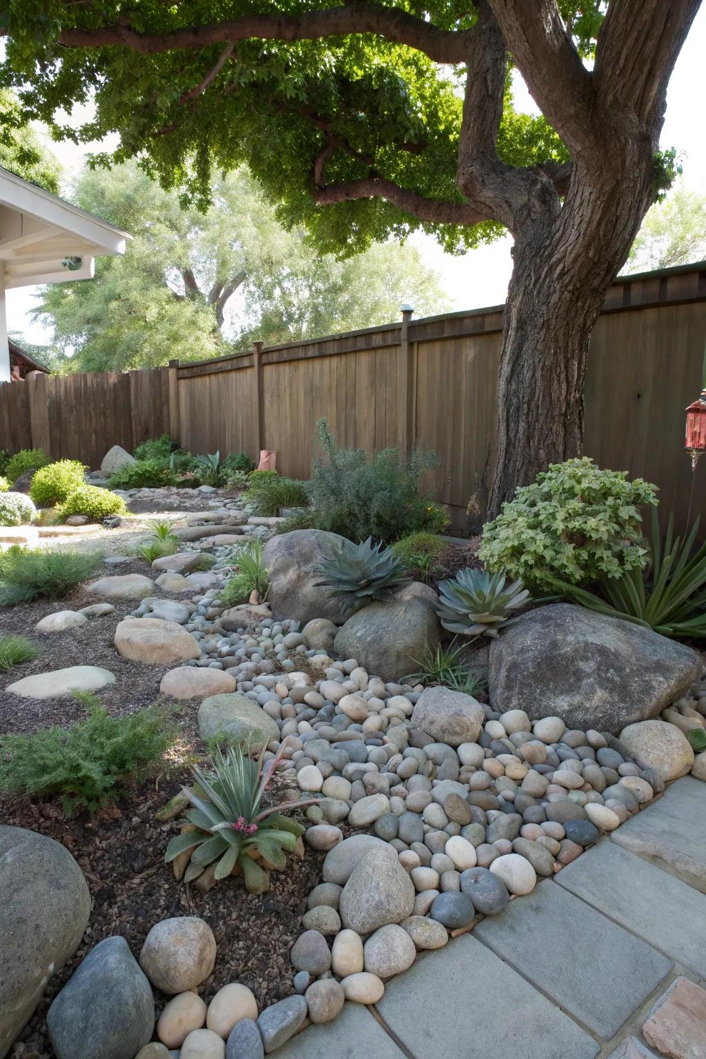 A peaceful rock garden perfect for meditation or quiet reflection.