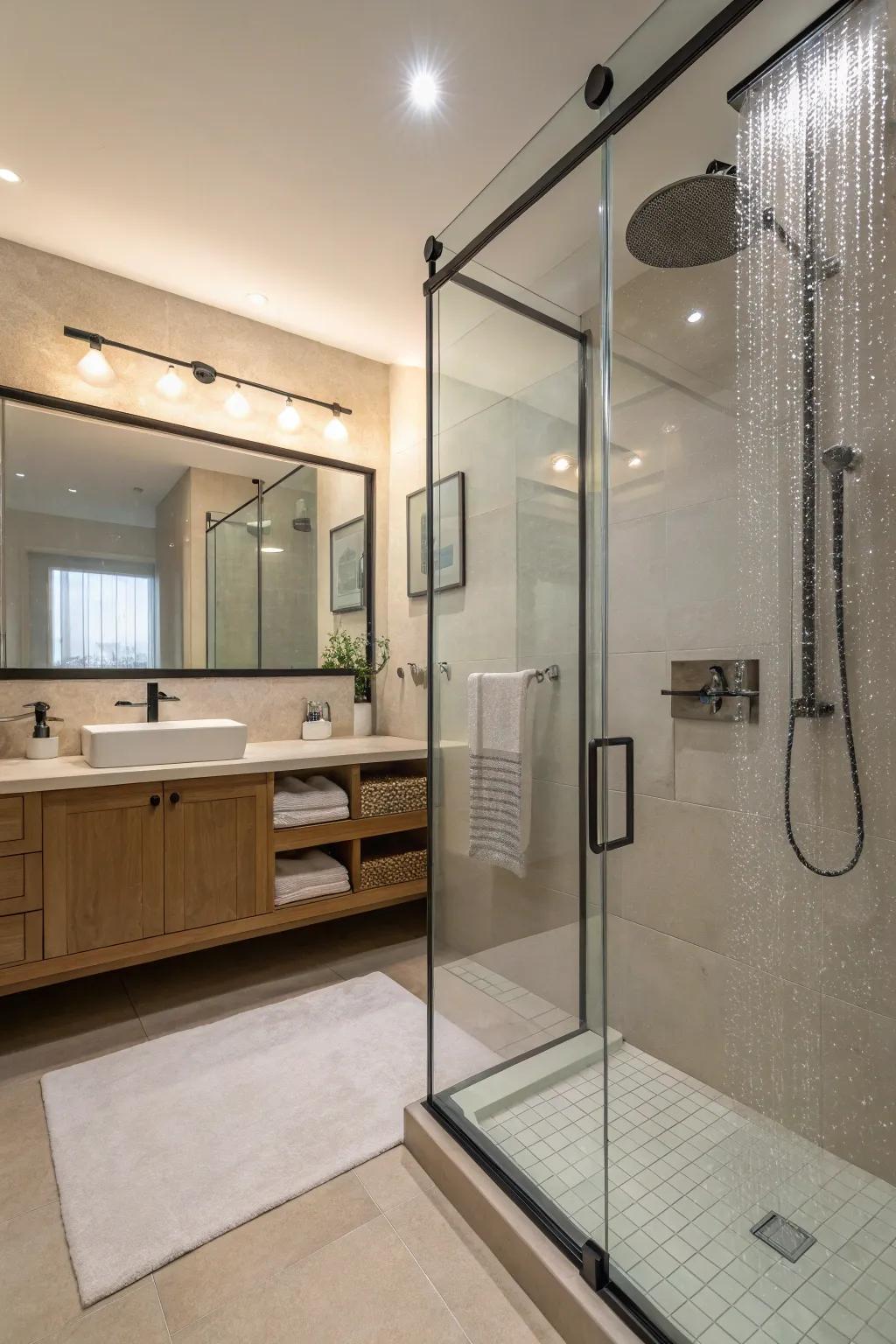 Glass enclosures create a seamless and open feel in your bathroom.