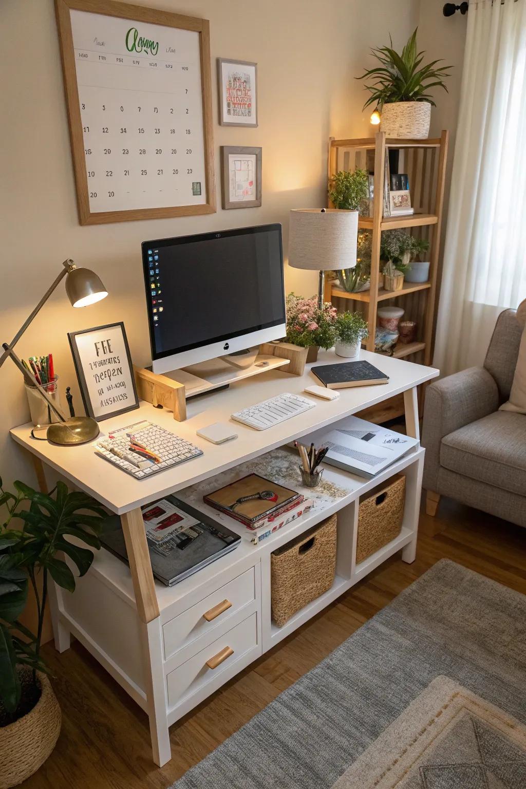 Craft a space that easily transitions between work and leisure.