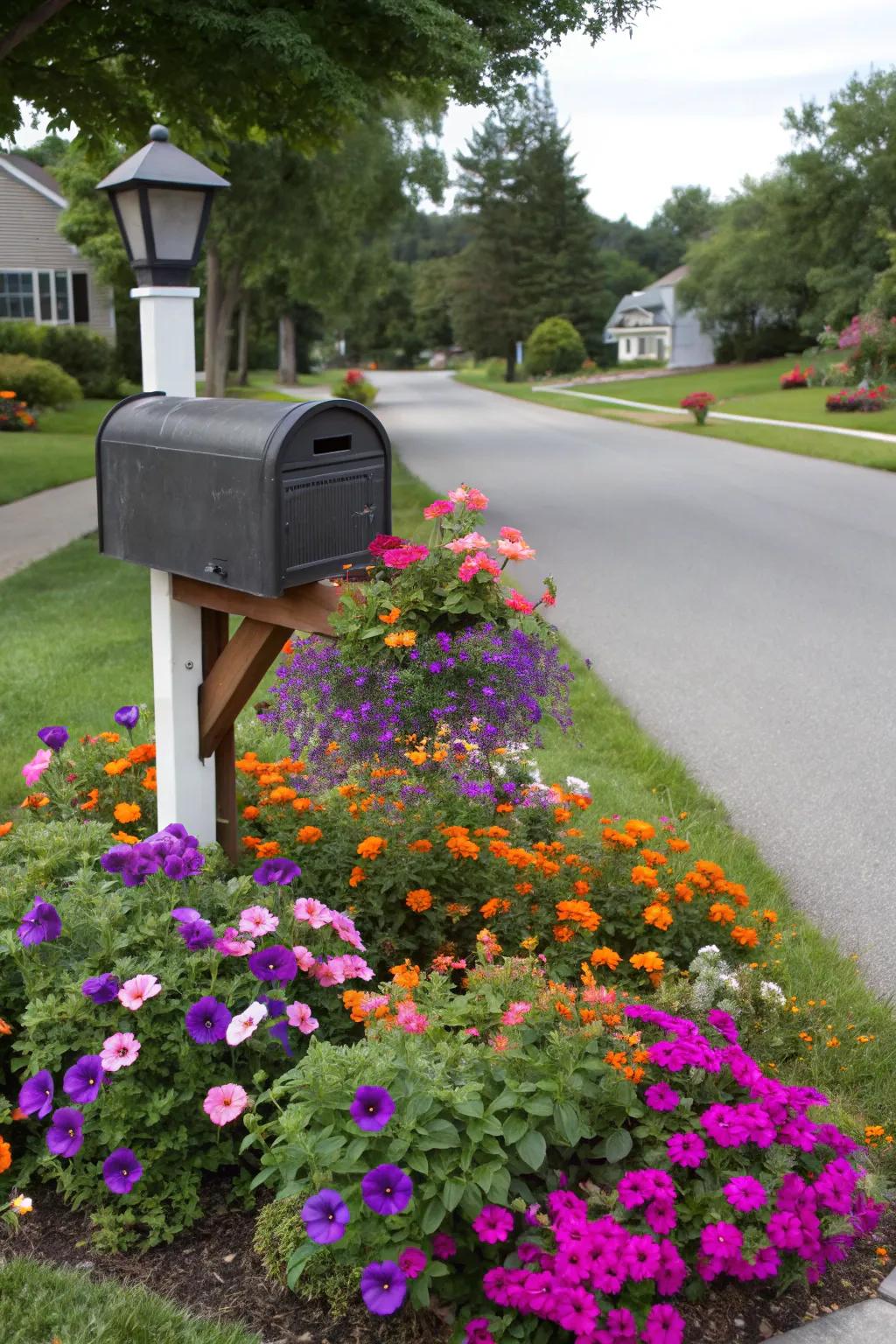 Lively flower beds can easily transform your mailbox into an impressive focal point.