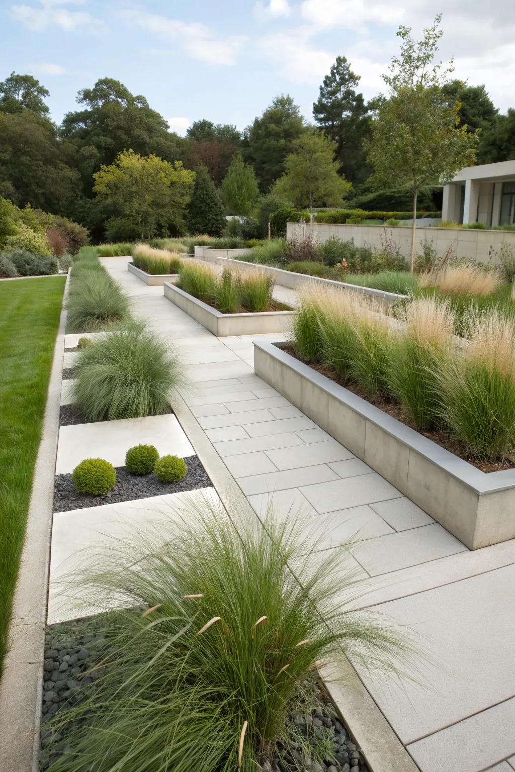 Geometric forms contribute a modern essence to any outdoor setting.