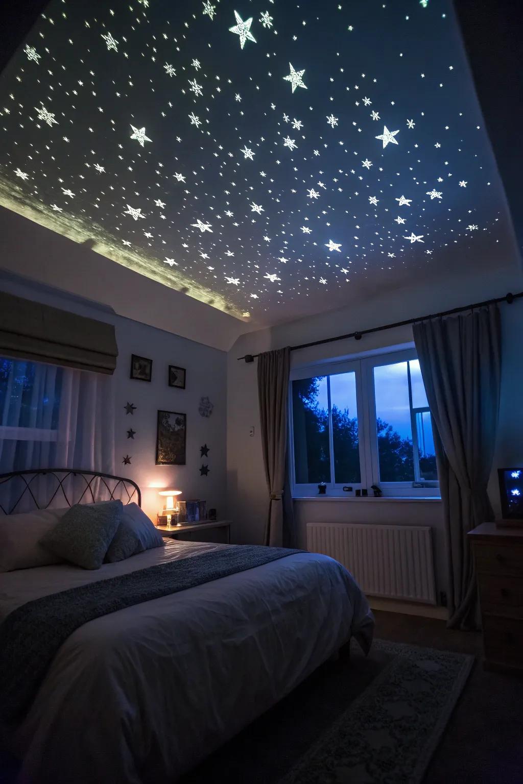 Transport the enchantment of a starry evening into your bedroom.