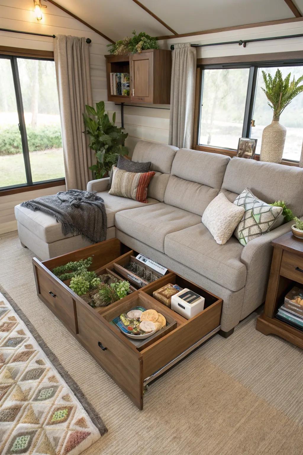 Multi-functional furniture can maximize space without sacrificing style.