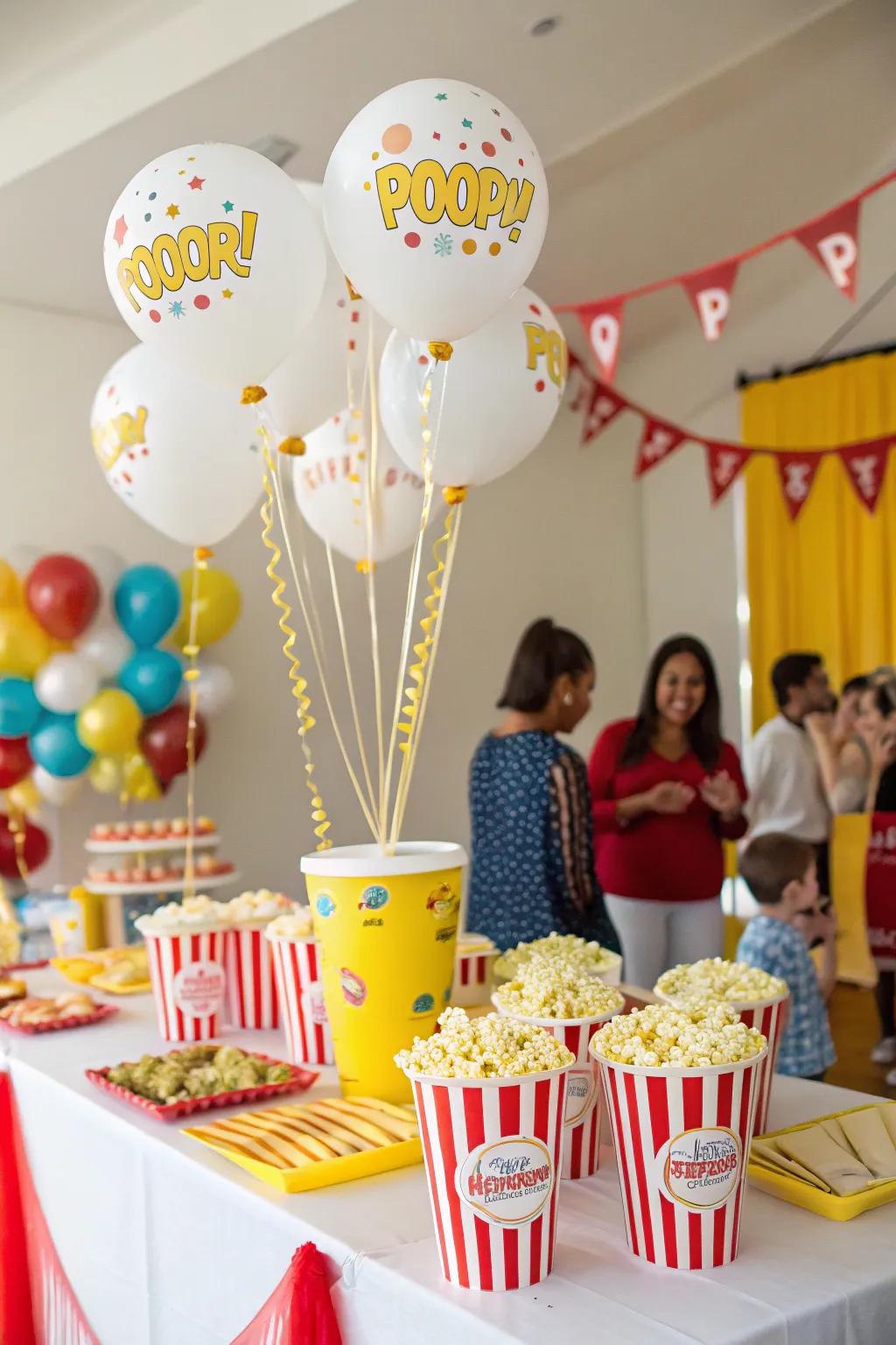 Popcorn balloons add a whimsical touch to any festive occasion.