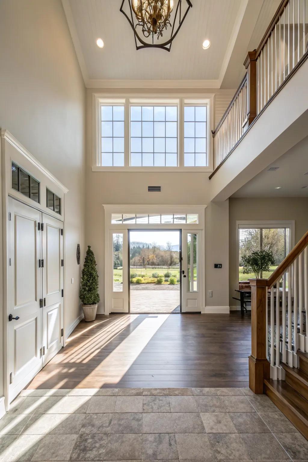 Removing walls to open up the entryway can make it feel more expansive and inviting.