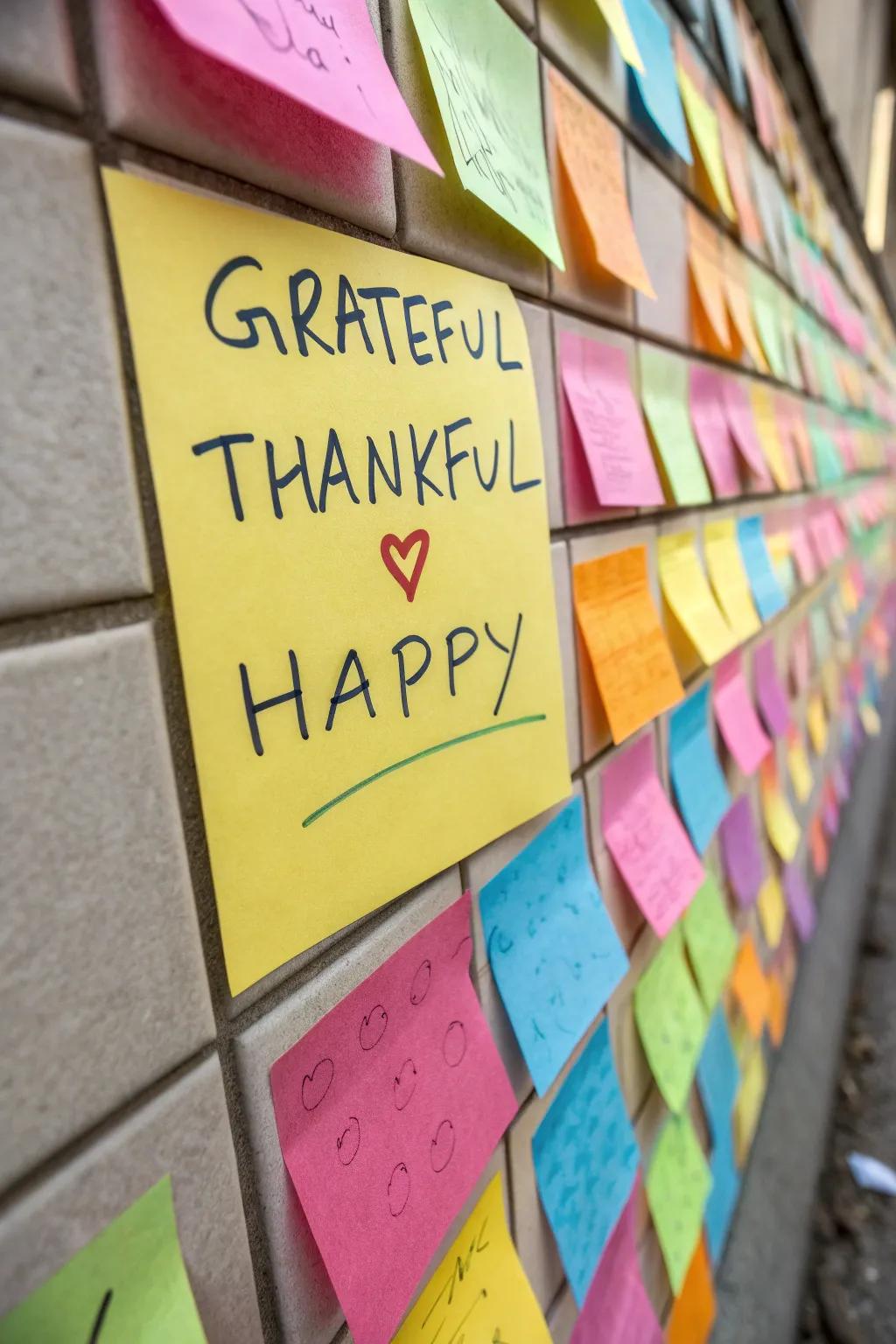 A shout-out wall bursting with color and gratitude.