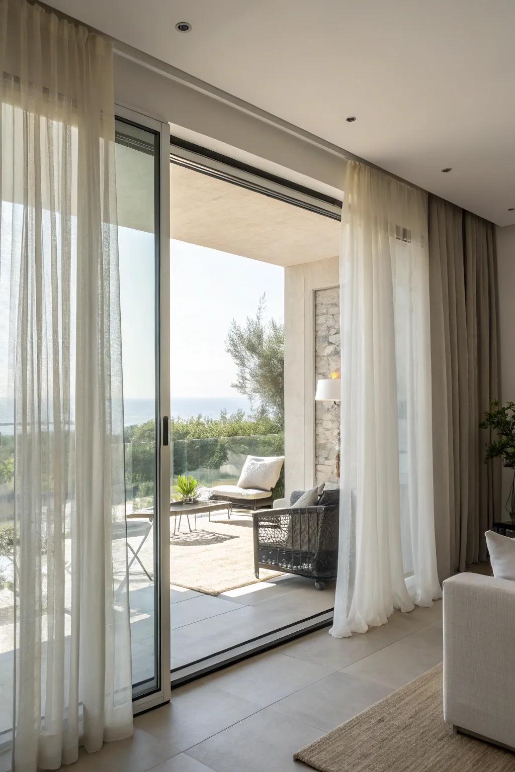 Mix sheer and solid curtains to get both style and lots of ways to use them.