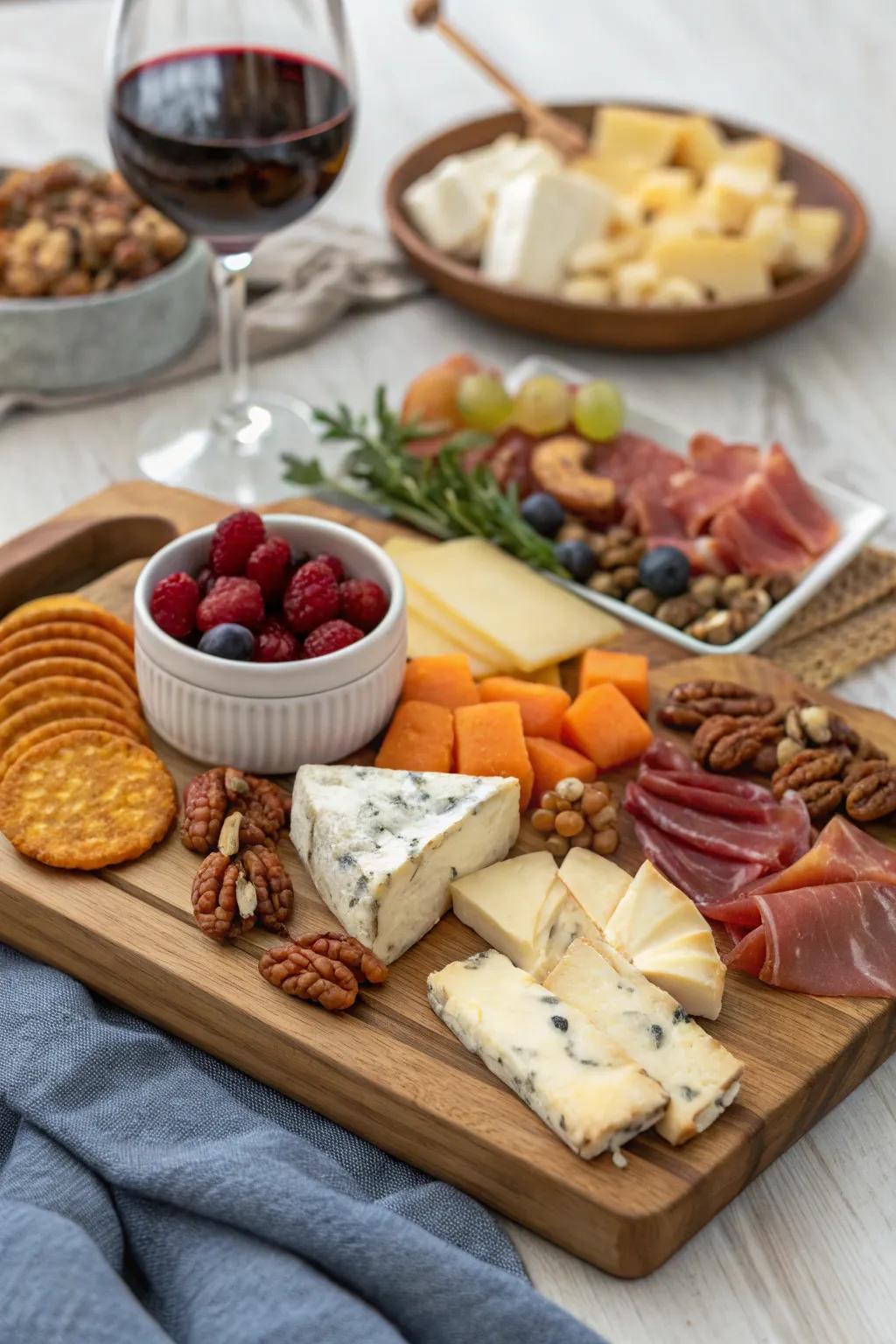 A chic cheese and charcuterie board ready to impress your guests.