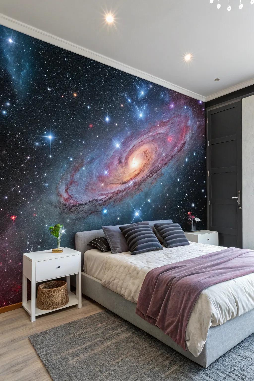 Let a galaxy mural transport your room to the stars.