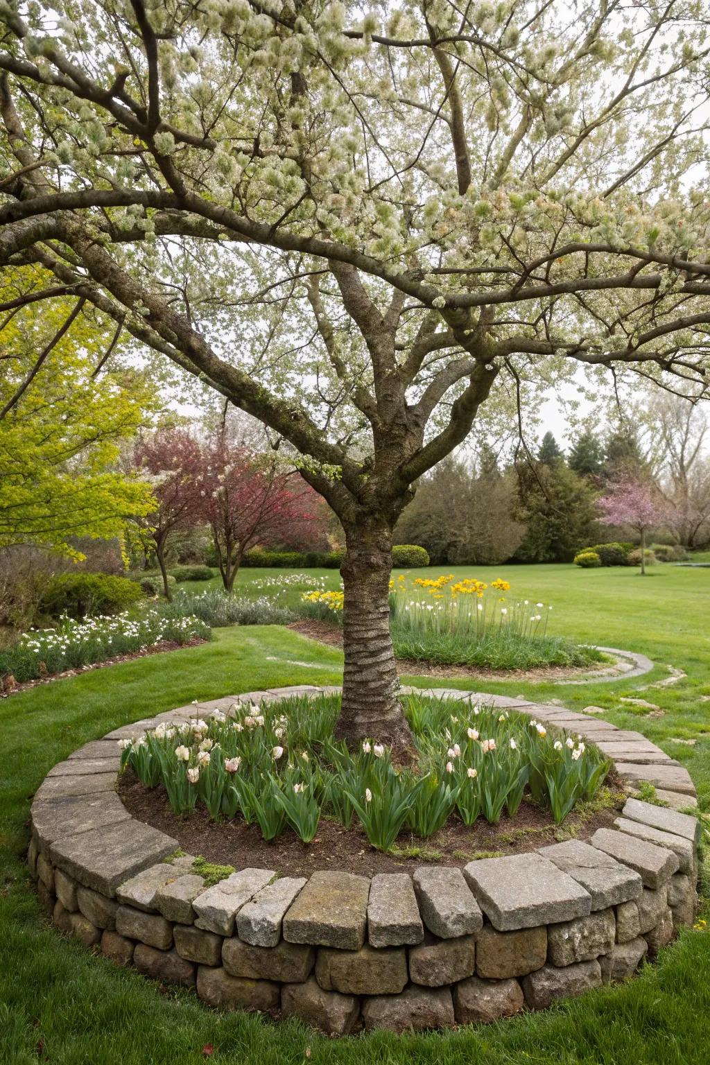 Stone edging introduces structure and class to your tree's space.
