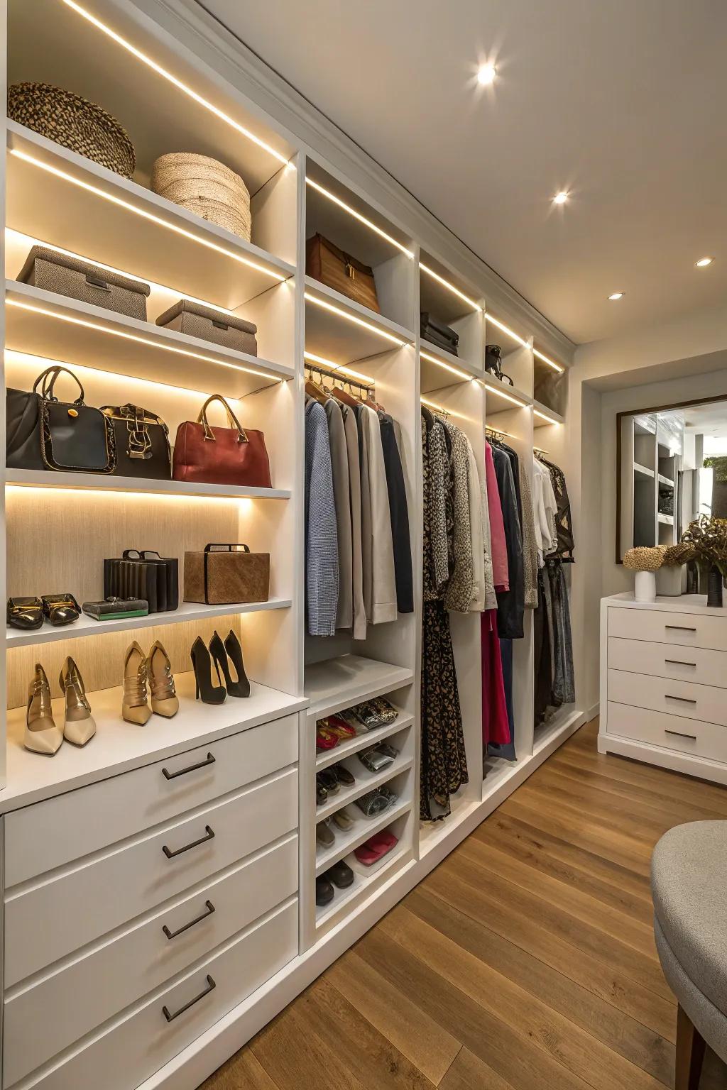 Make use of vertical space with towering racks for complete storage solutions.