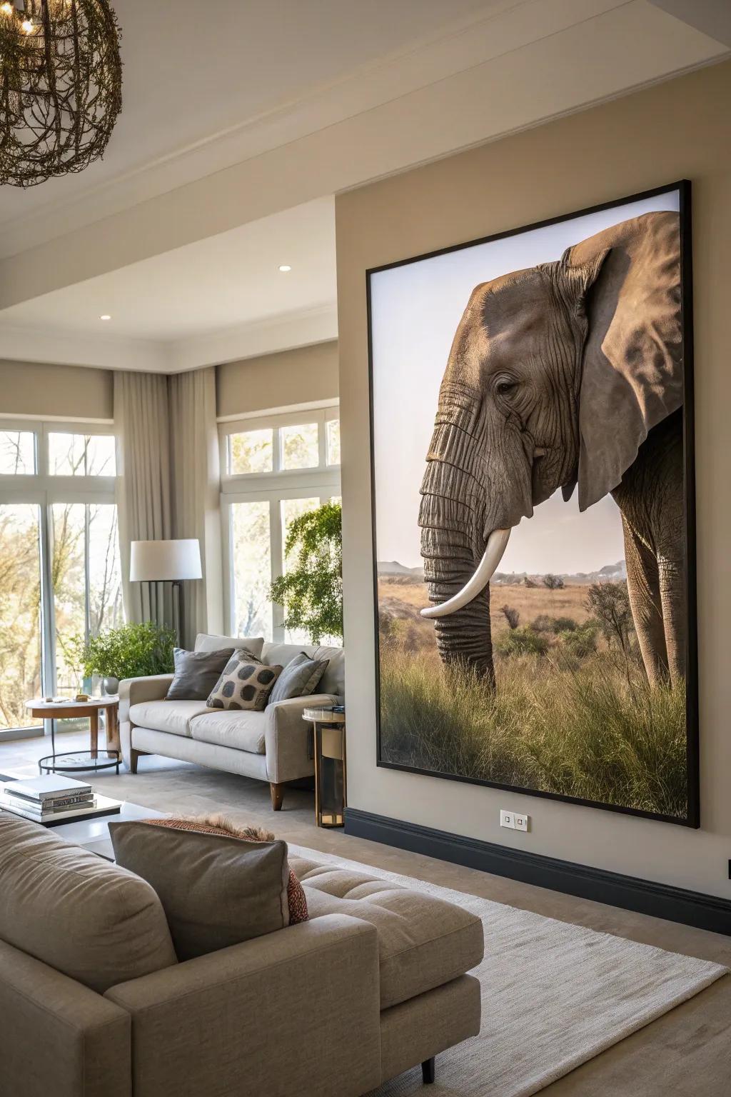 Majestic elephant portrait for a touch of elegance.