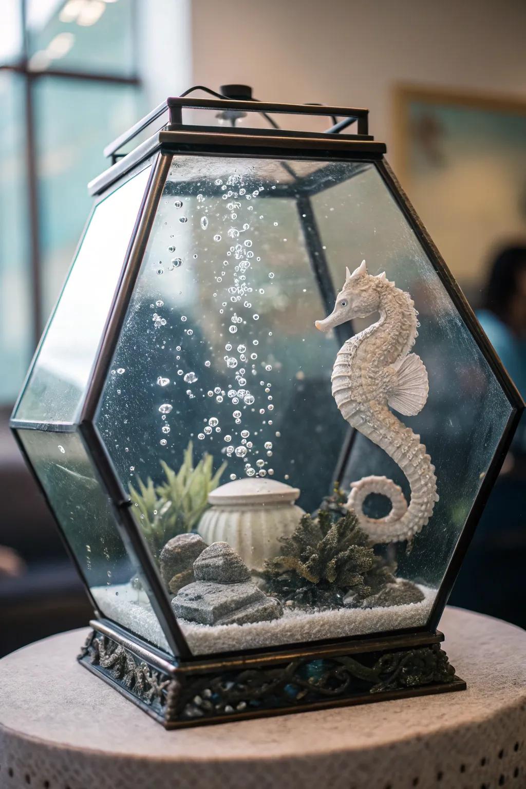 Elevate your tank's appeal with an aquatic sculpture.