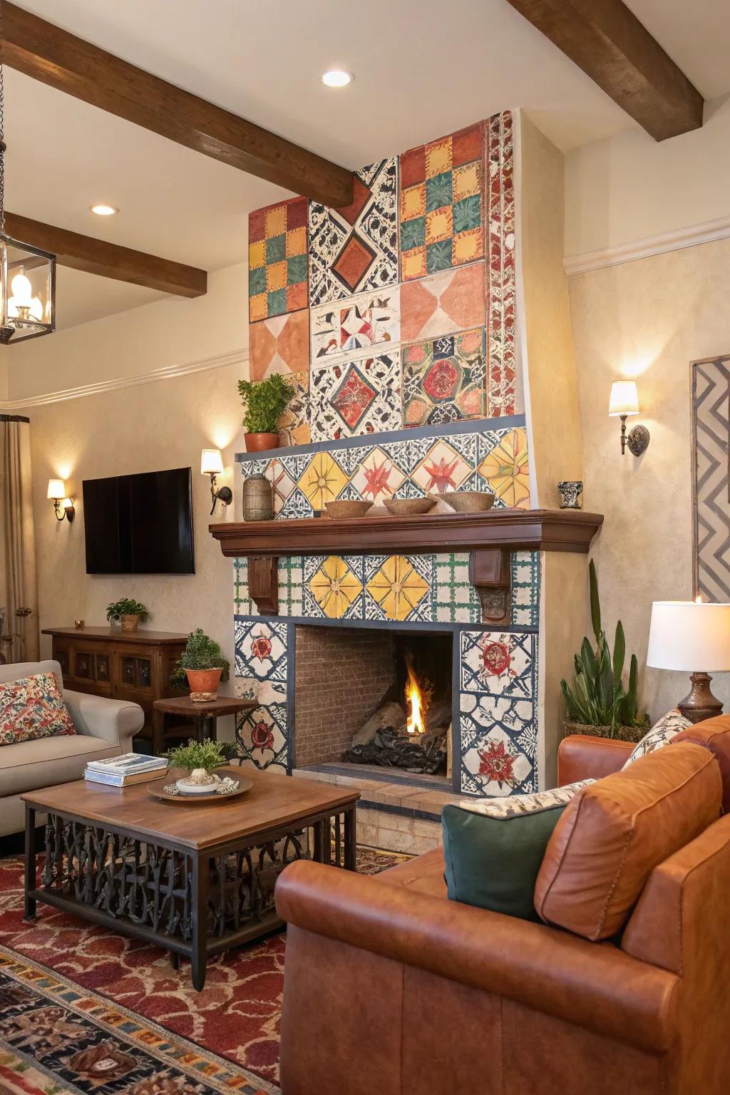 Vibrant tiles inject playfulness and charm.