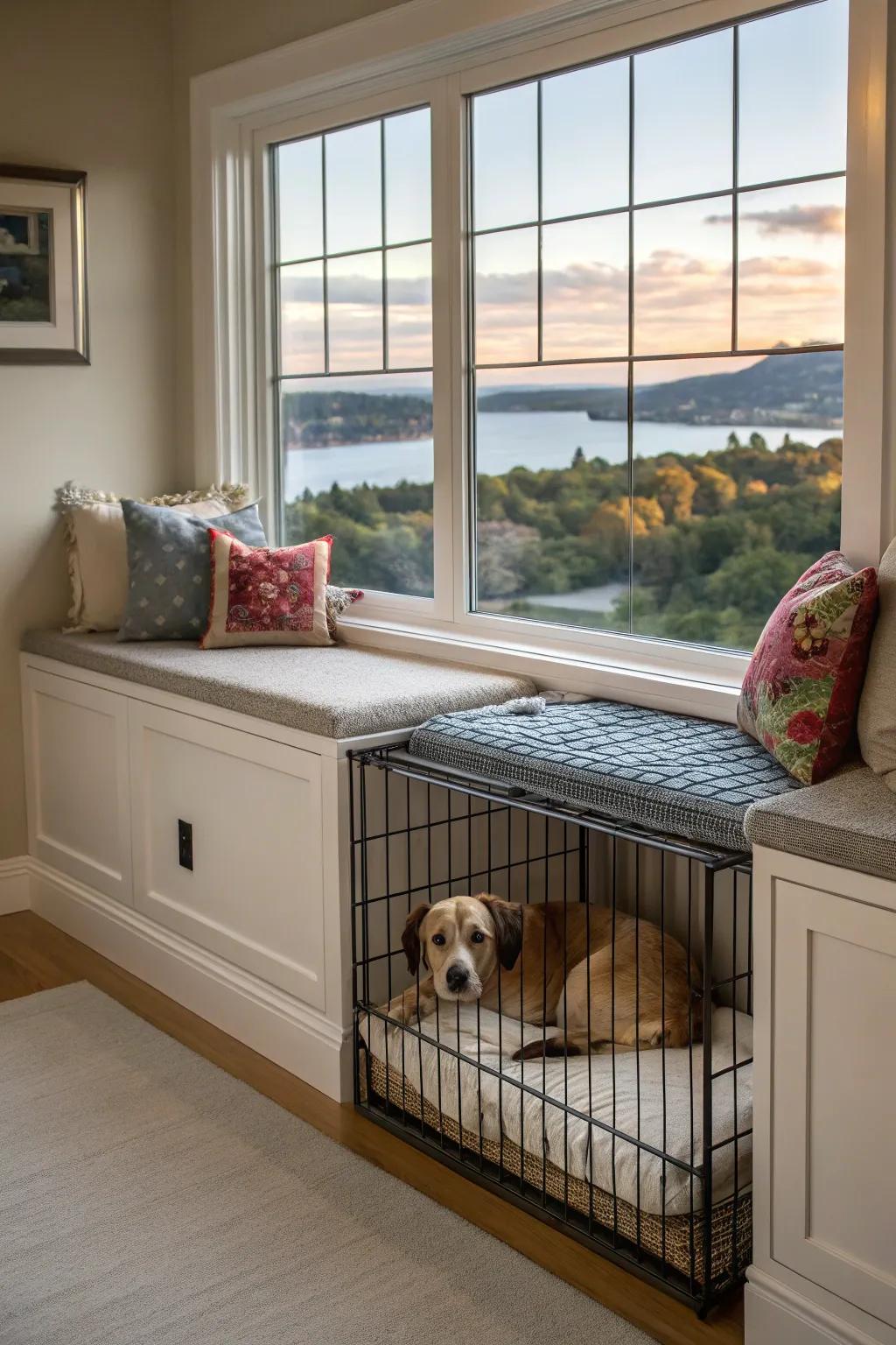 Window benches are great for relaxation and gazing.