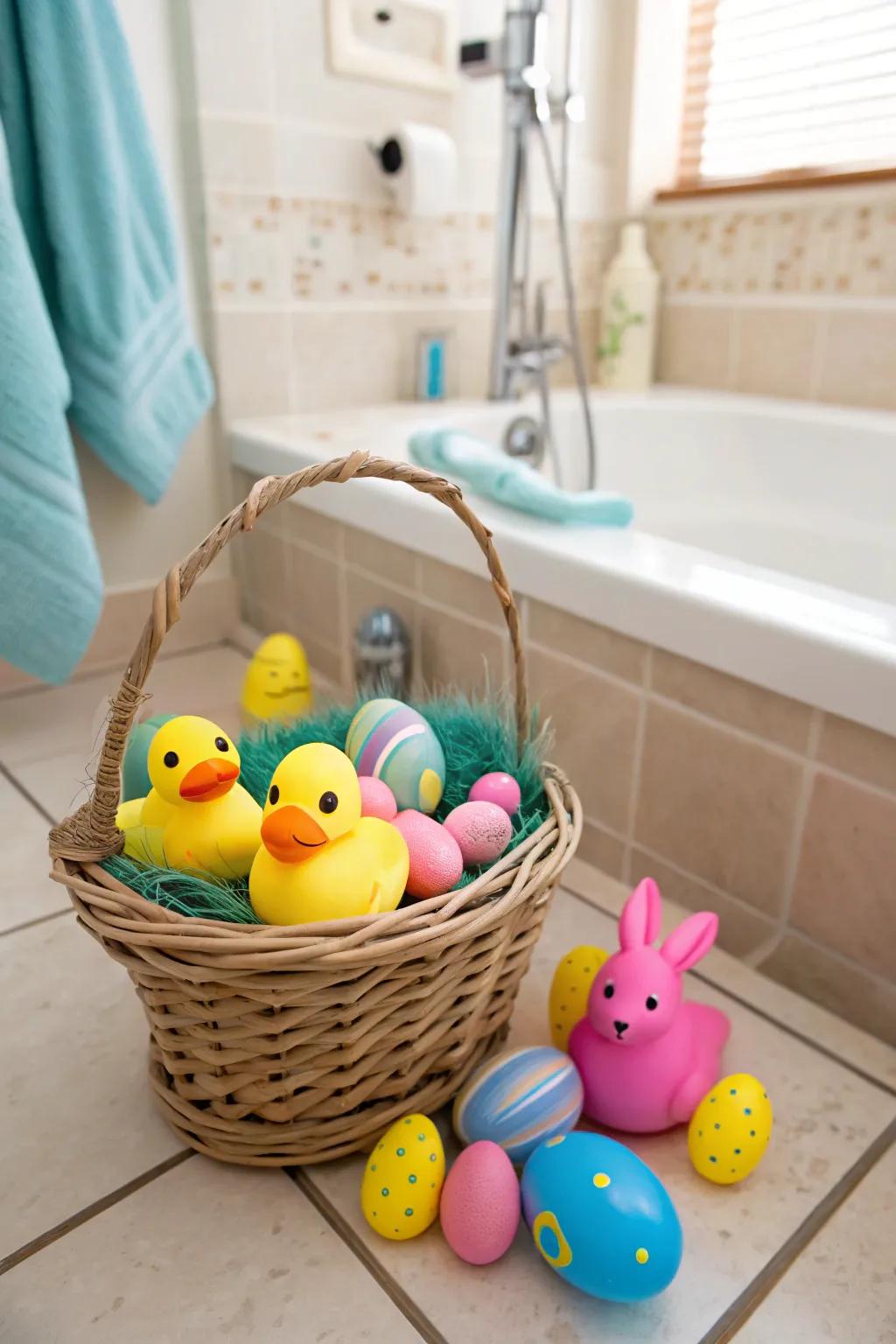 Bath toys that make every splash a joyful Easter celebration.