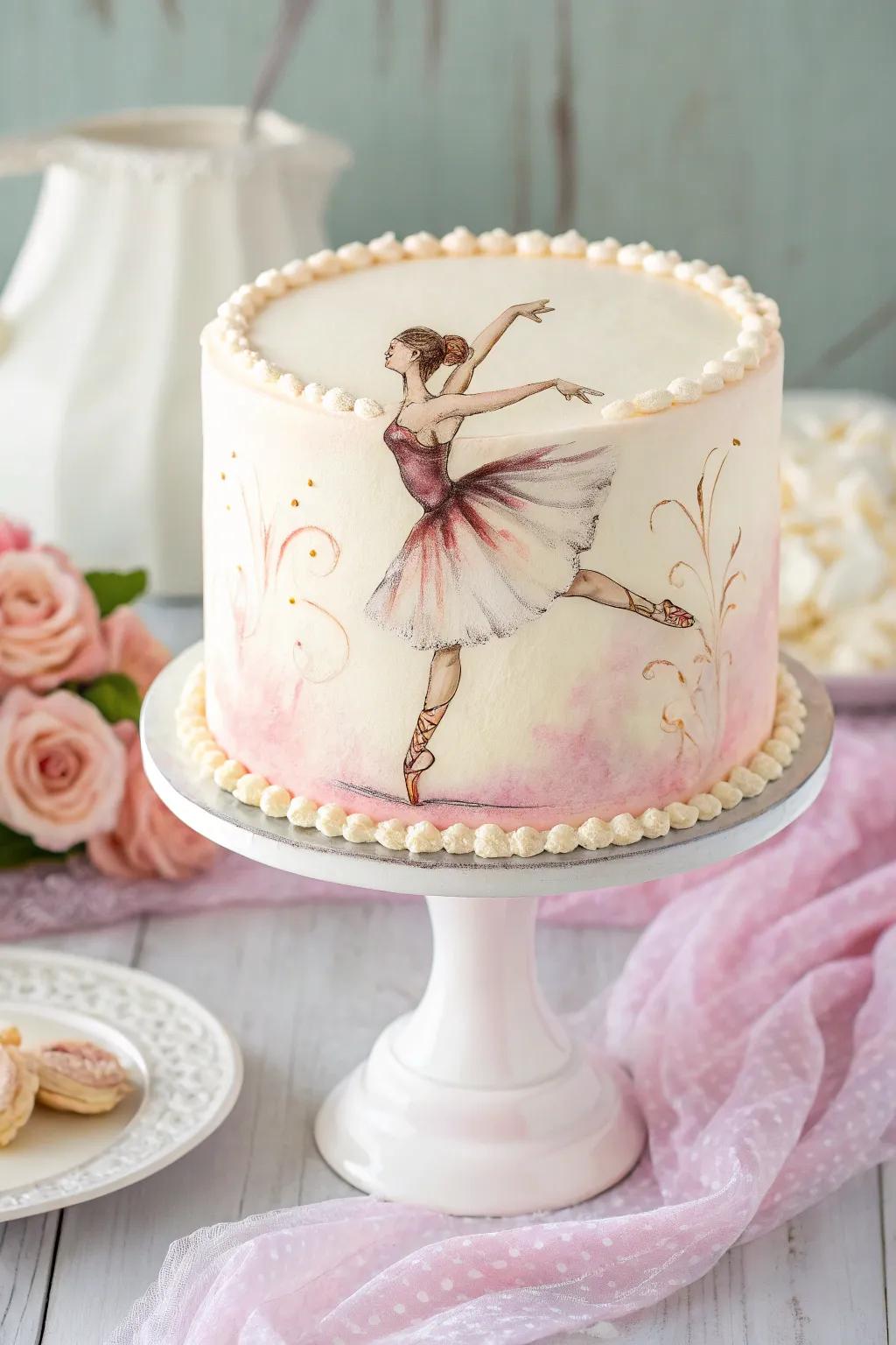 Hand-painted ballerina art adds a personalized and artistic flair.