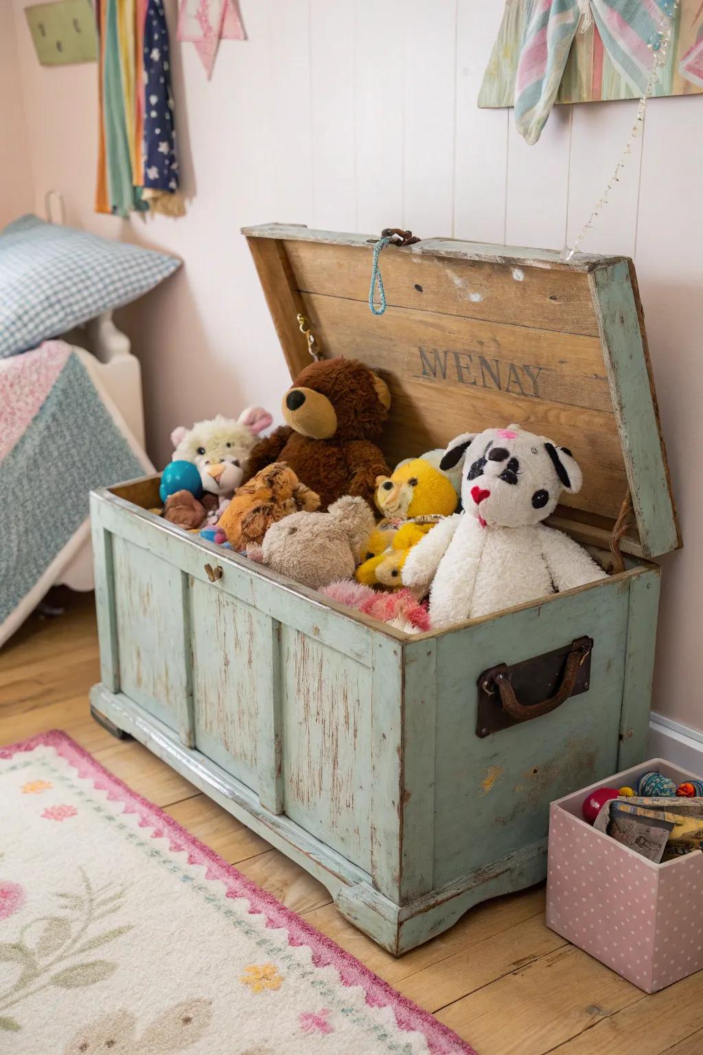 Toy chests offer a classic and charming storage option.