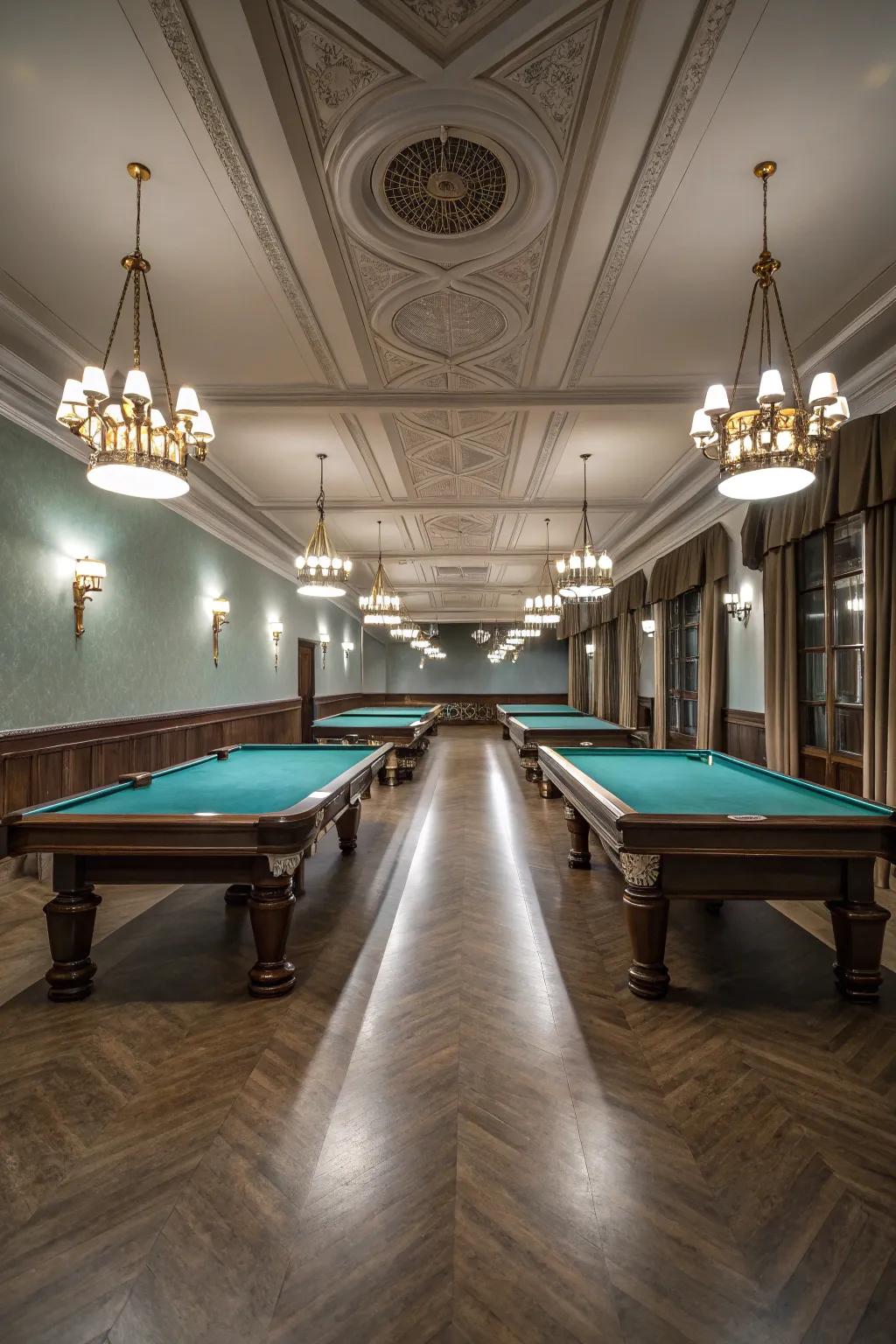 Symmetrical design brings harmony to your billiard space.