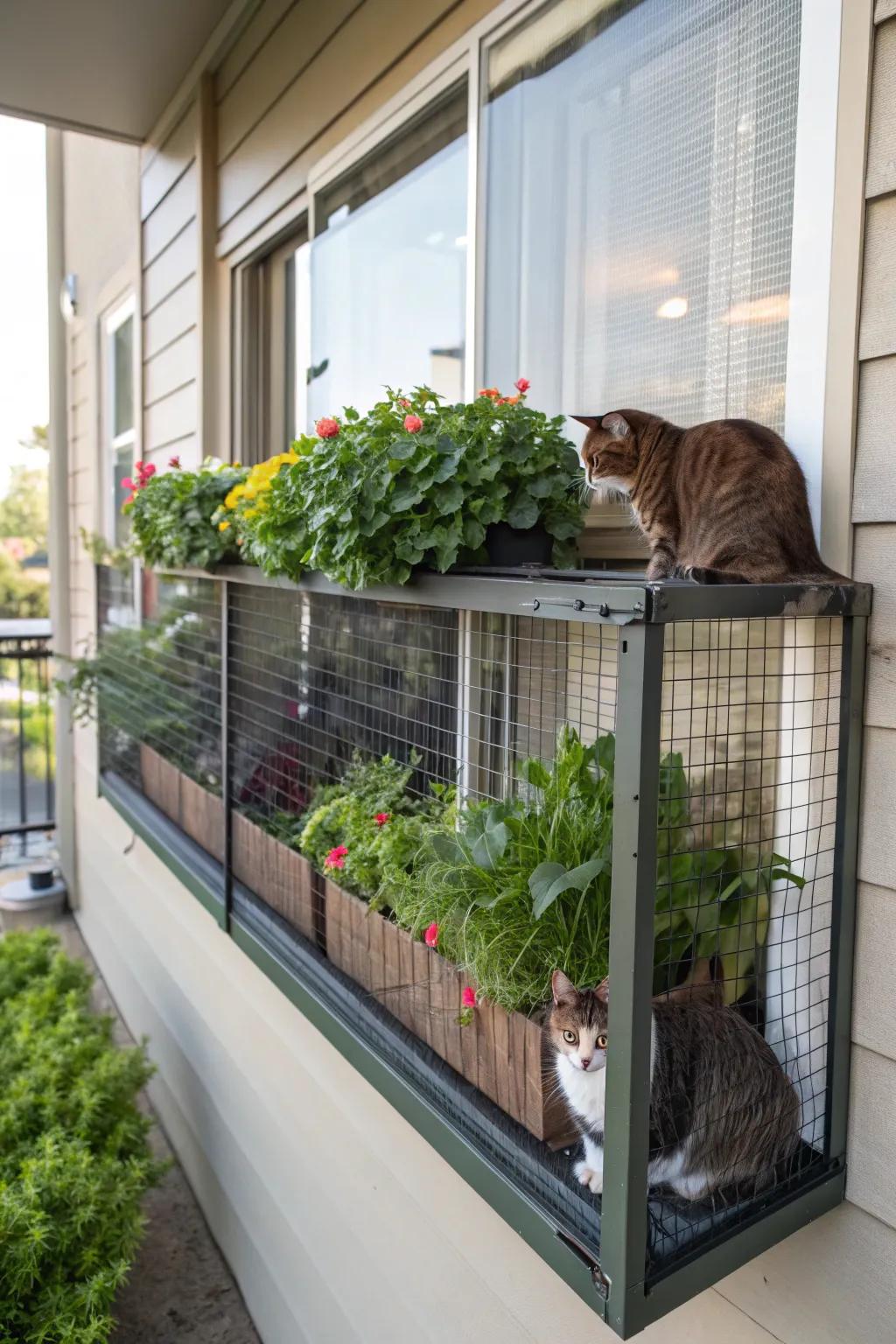 Window box extensions give cats the freedom to explore safely.