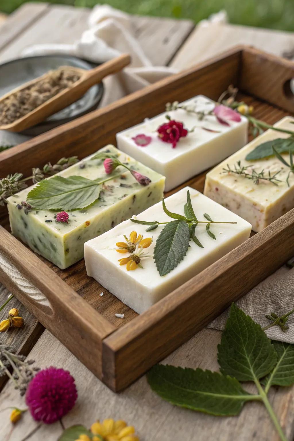 Natural soap bars offer a luxurious and fragrant cleansing experience.