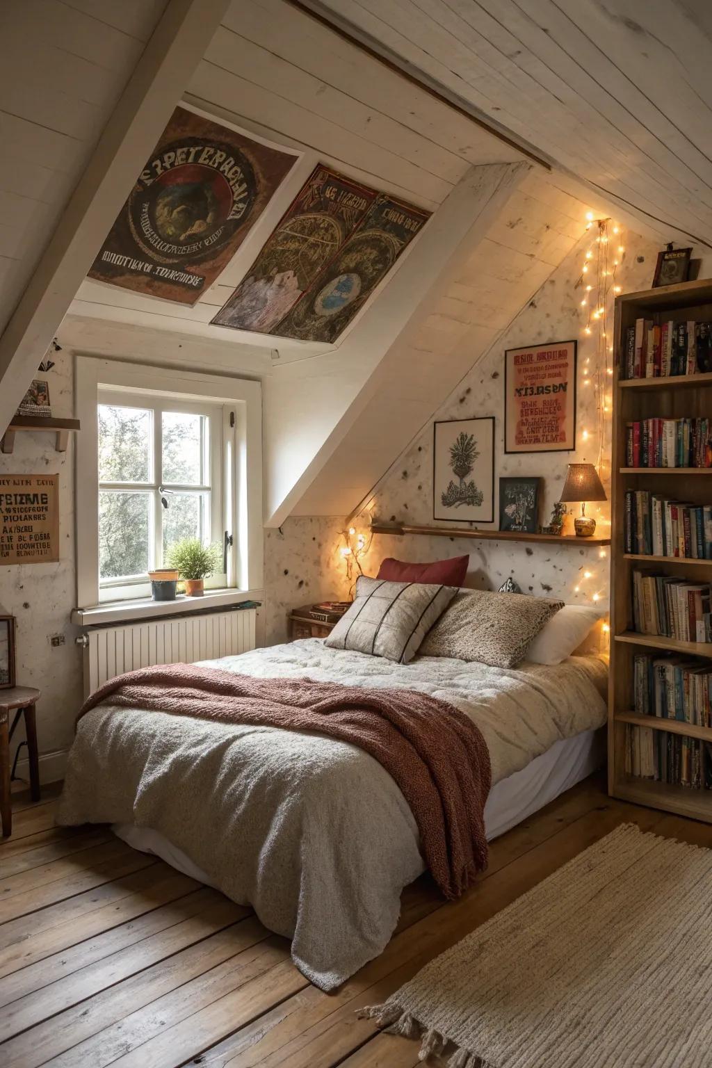 An attic retreat offers unique charm