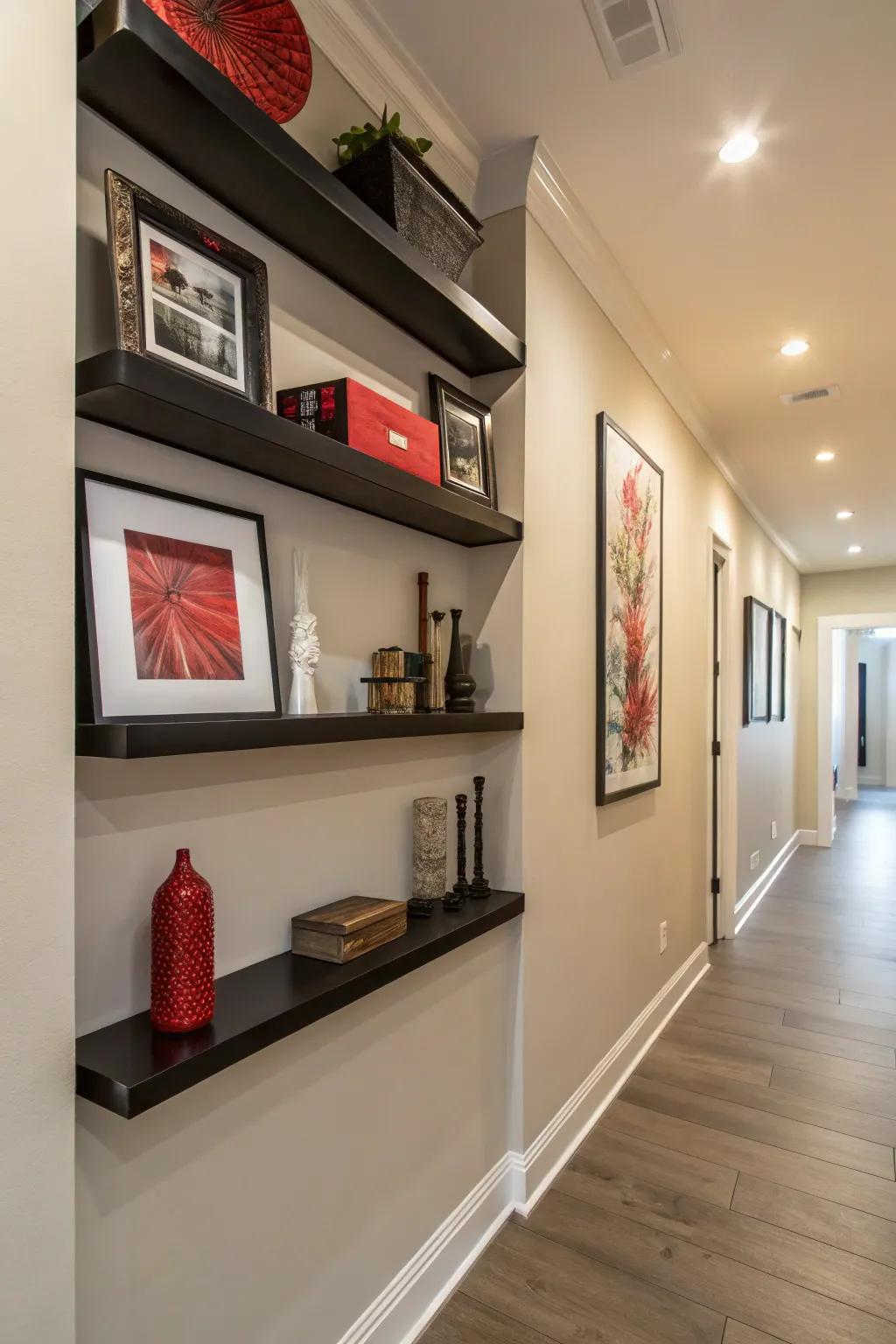 Contrast colors for a striking hallway look.