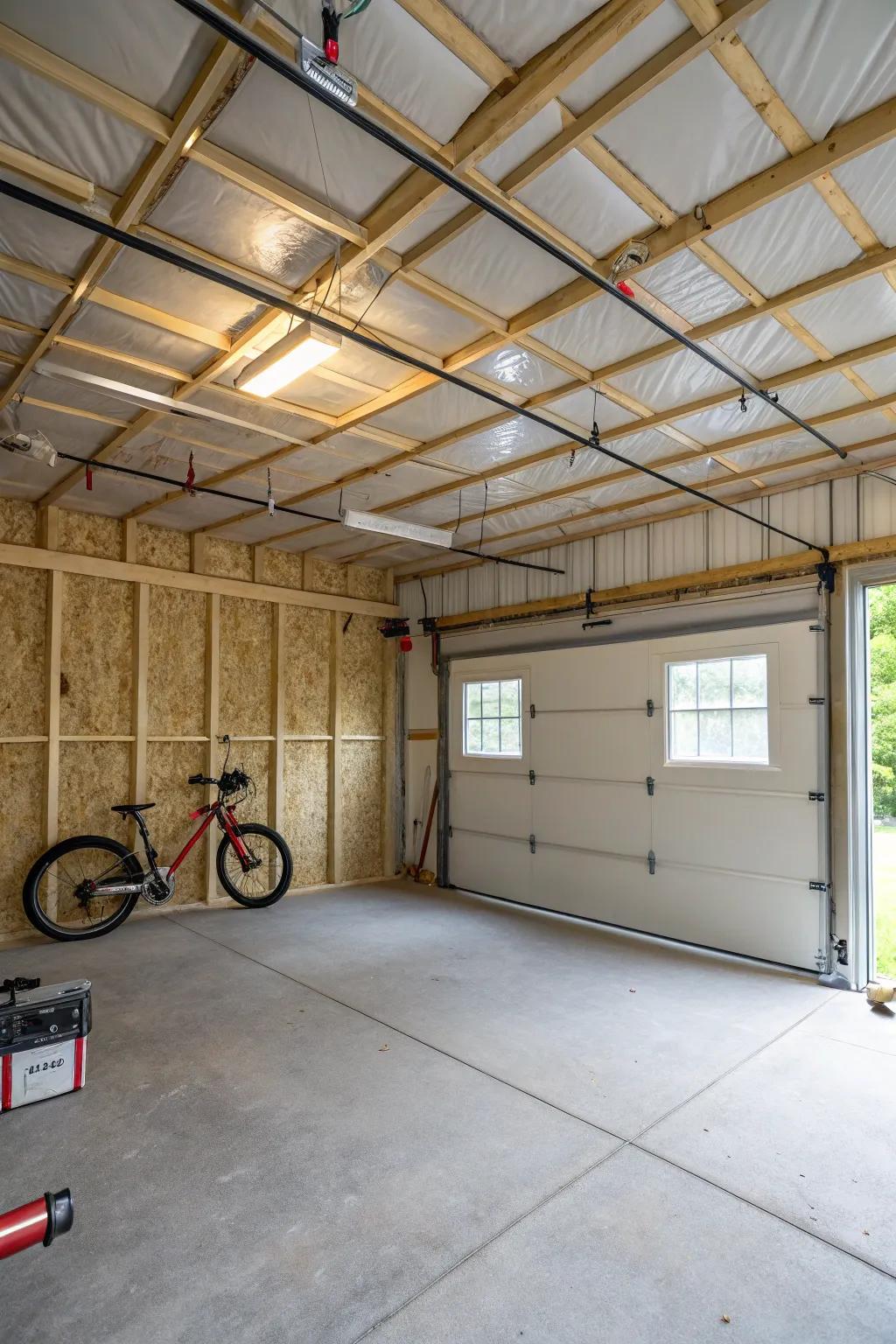 Insulation keeps your garage comfortable in any season.