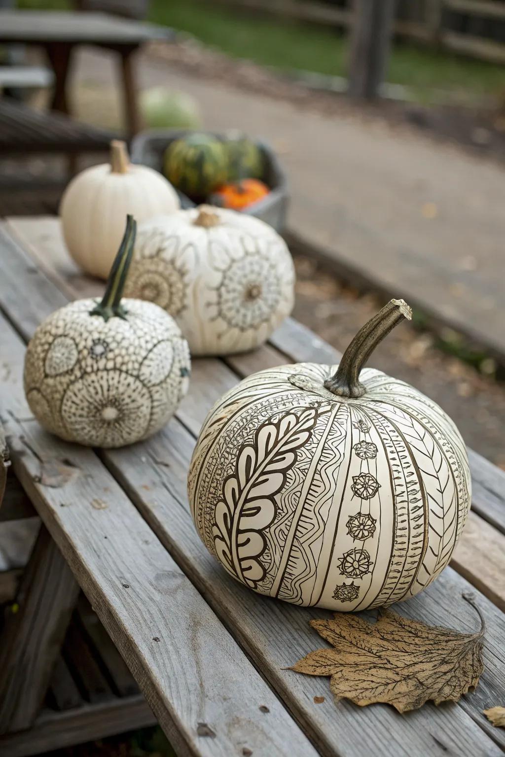 Zentangle pumpkins offer a modern twist on tradition