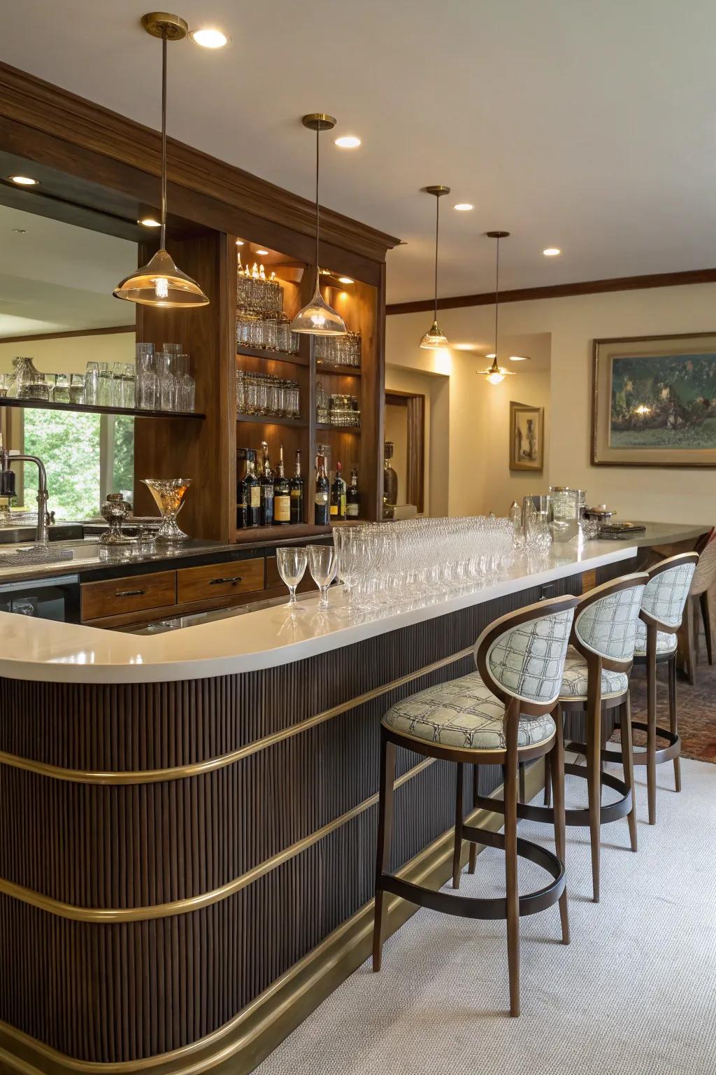 Mid-century simplicity brings elegance to your bar.