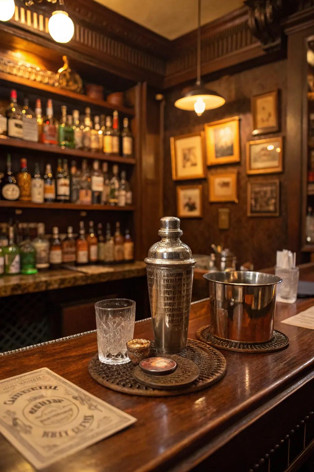 Vintage accessories add character and charm to your whiskey room.