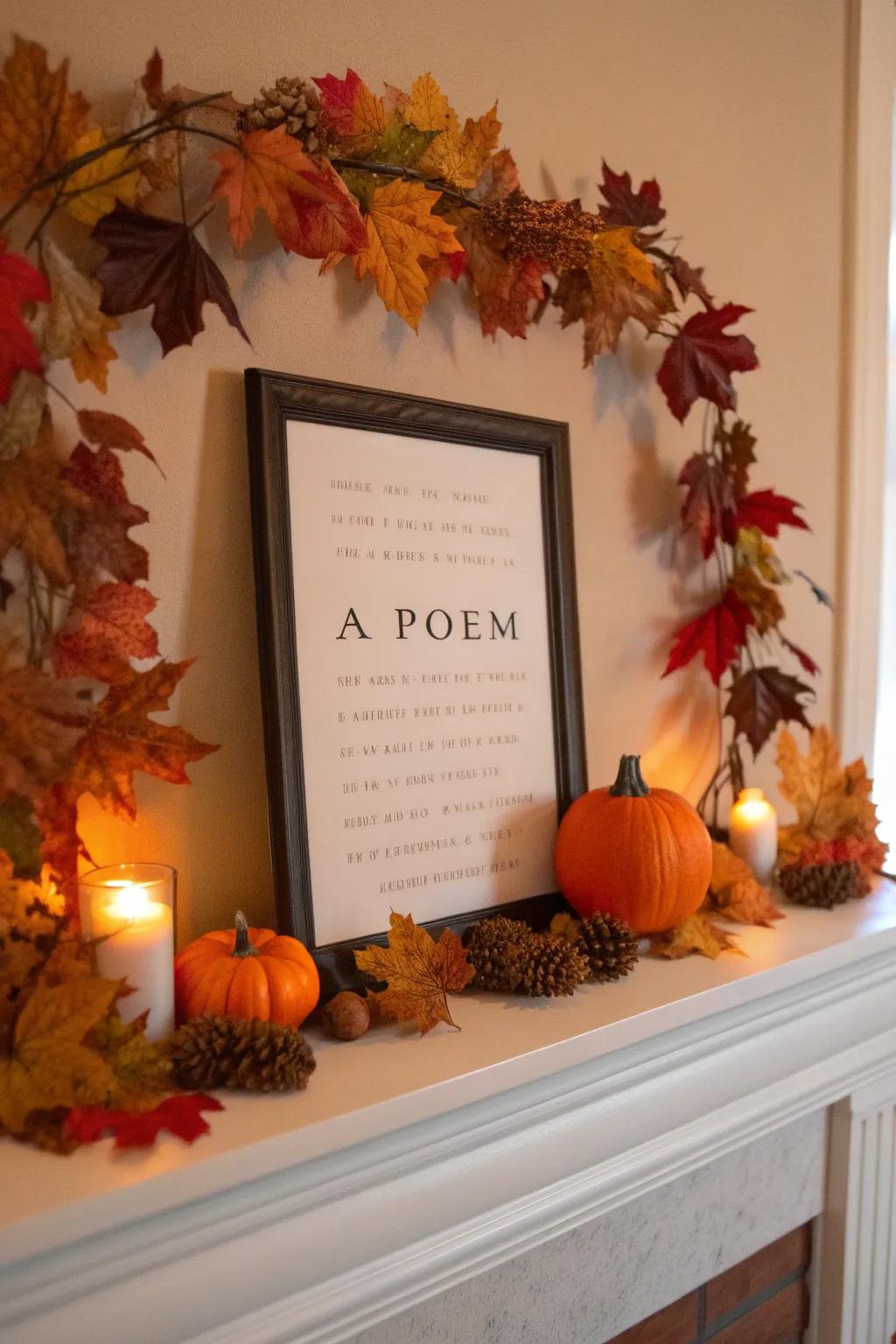 Seasonal decorations keep your poem displays fresh and relevant.