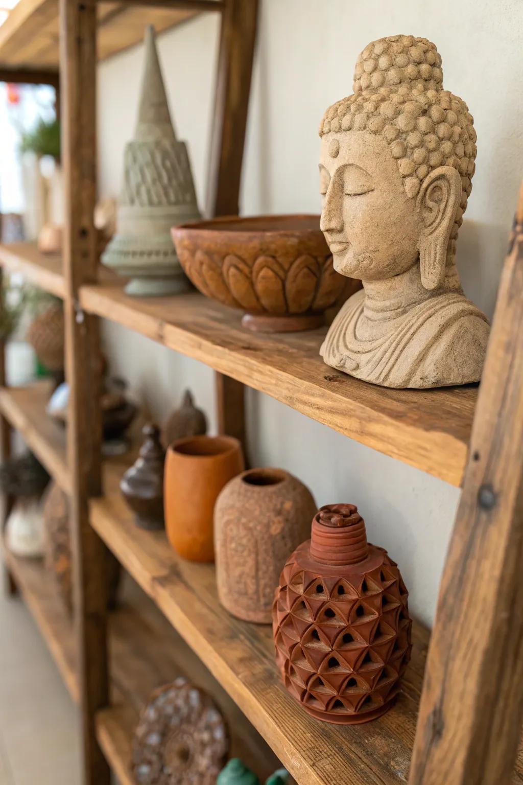 Clay art adds an earthy touch to your decor.