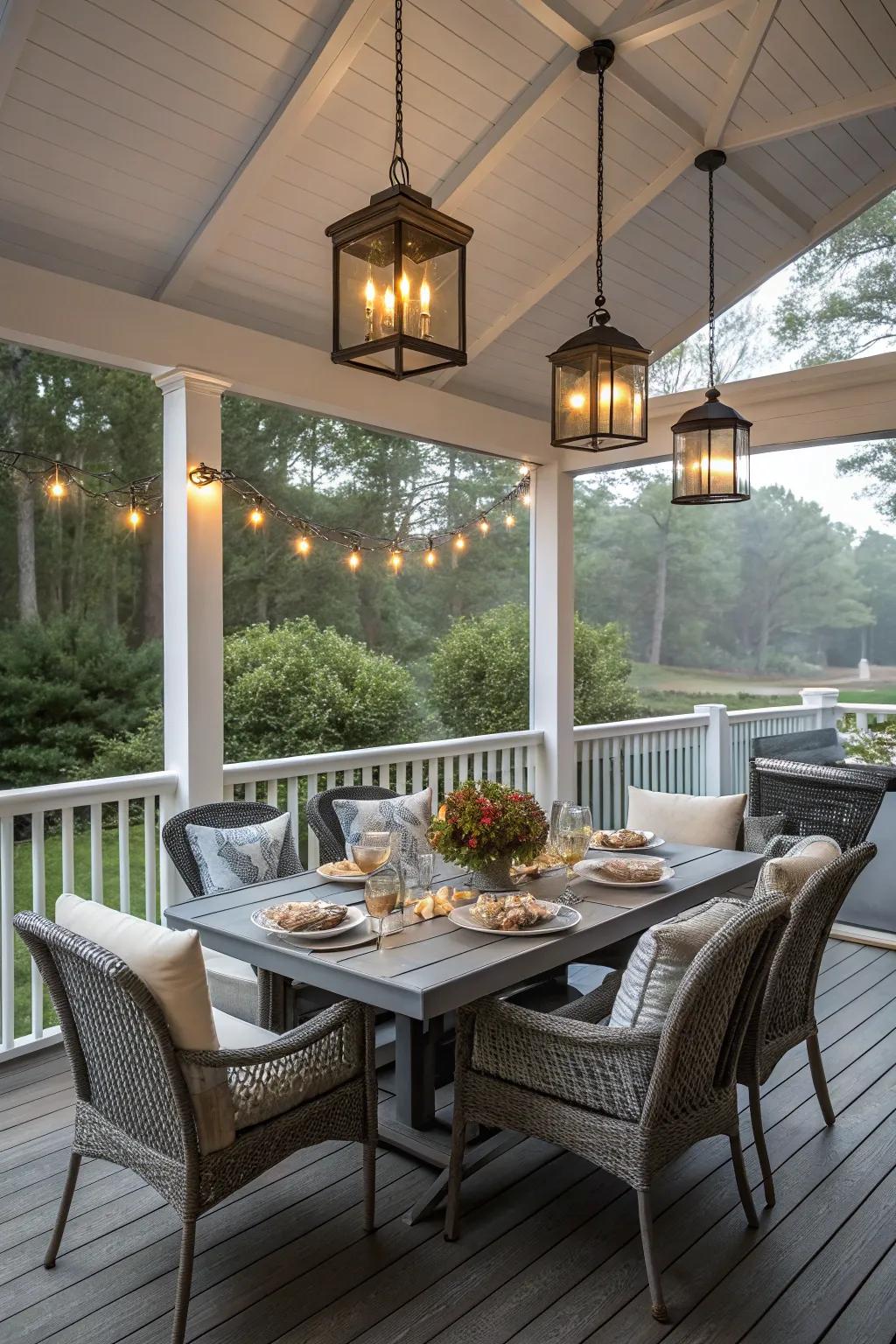 An inviting dining oasis free from pesky bugs.