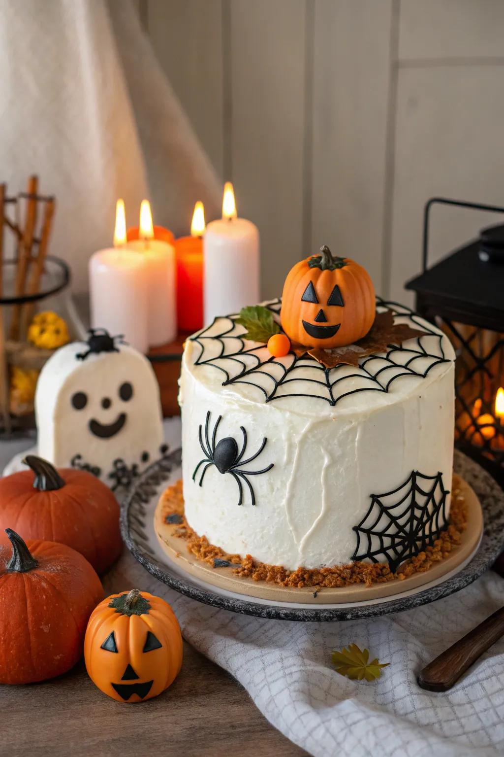 A Halloween-inspired spider cake.