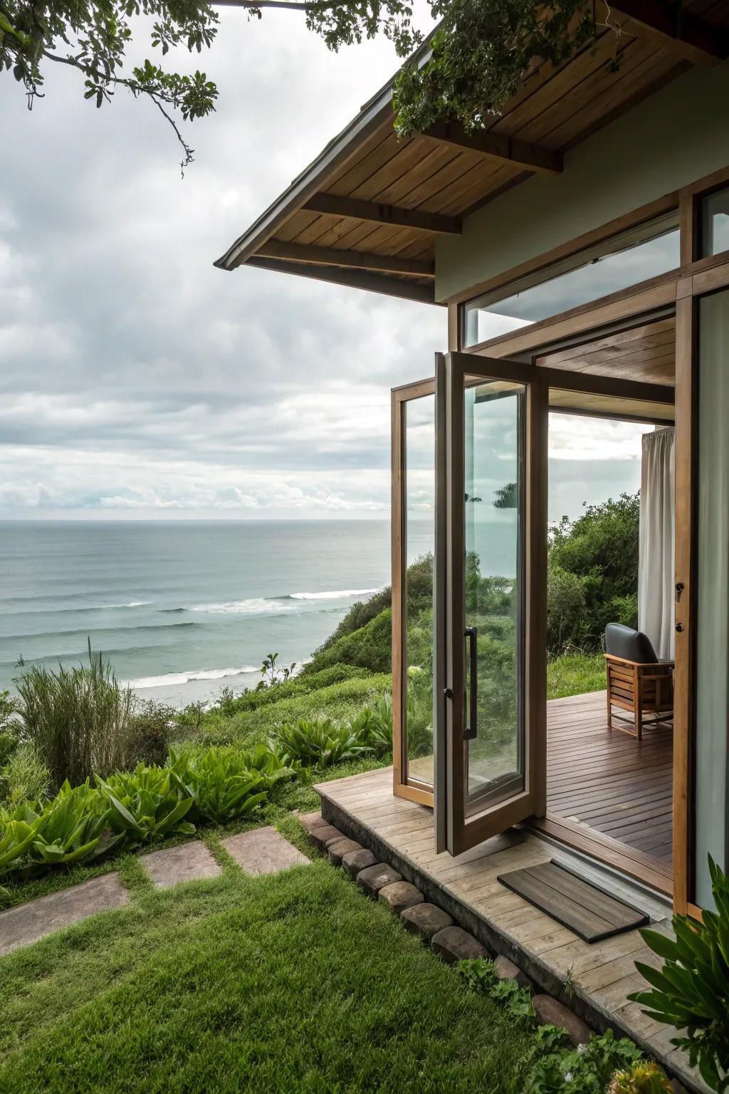 Open-air living areas exhibiting seamless indoor-outdoor transition.