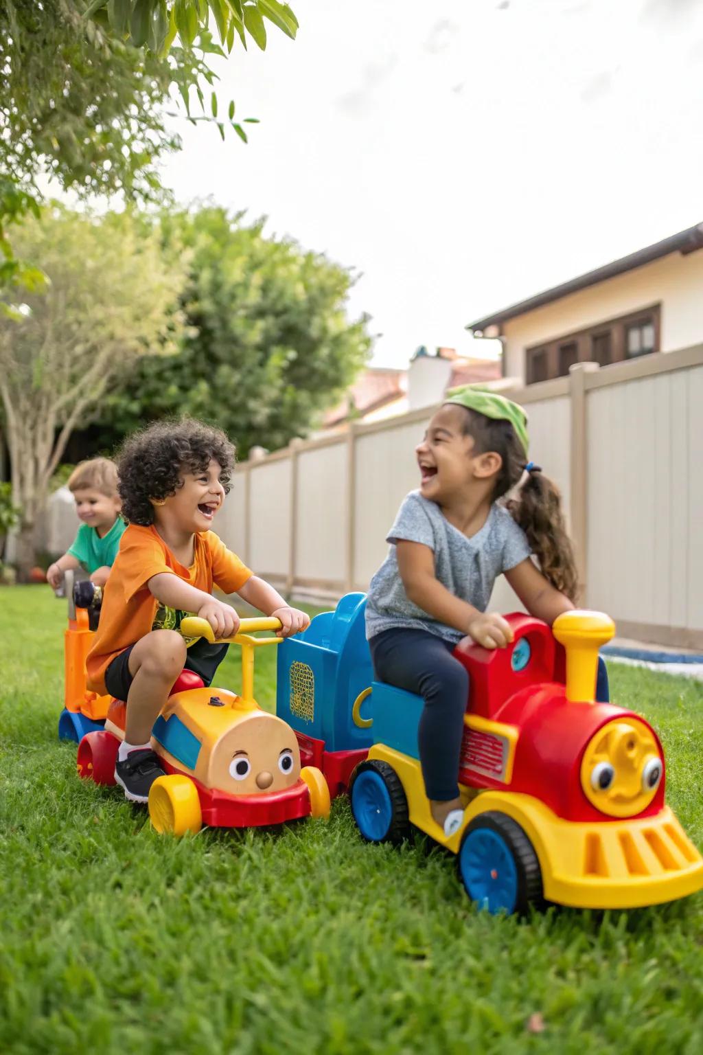 Train ride-on toys offer endless fun.